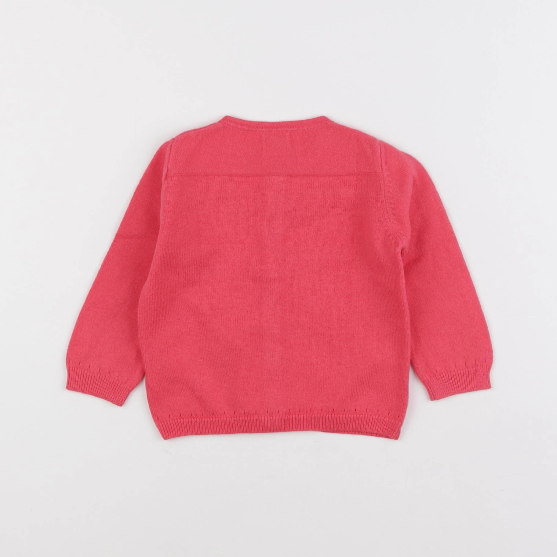 Petit Bateau - gilet rose - 12 mois