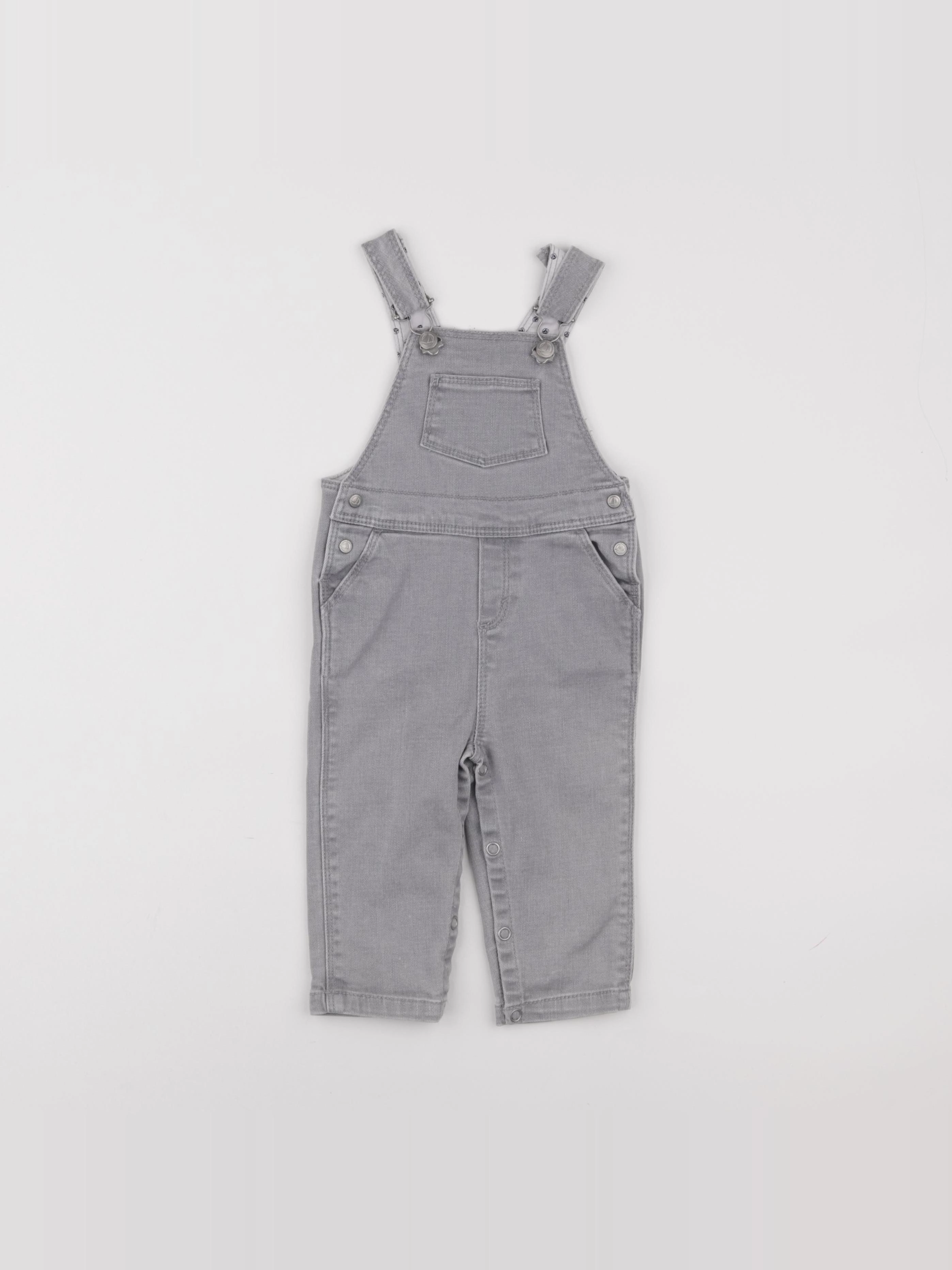 Petit Bateau - salopette gris - 6 mois