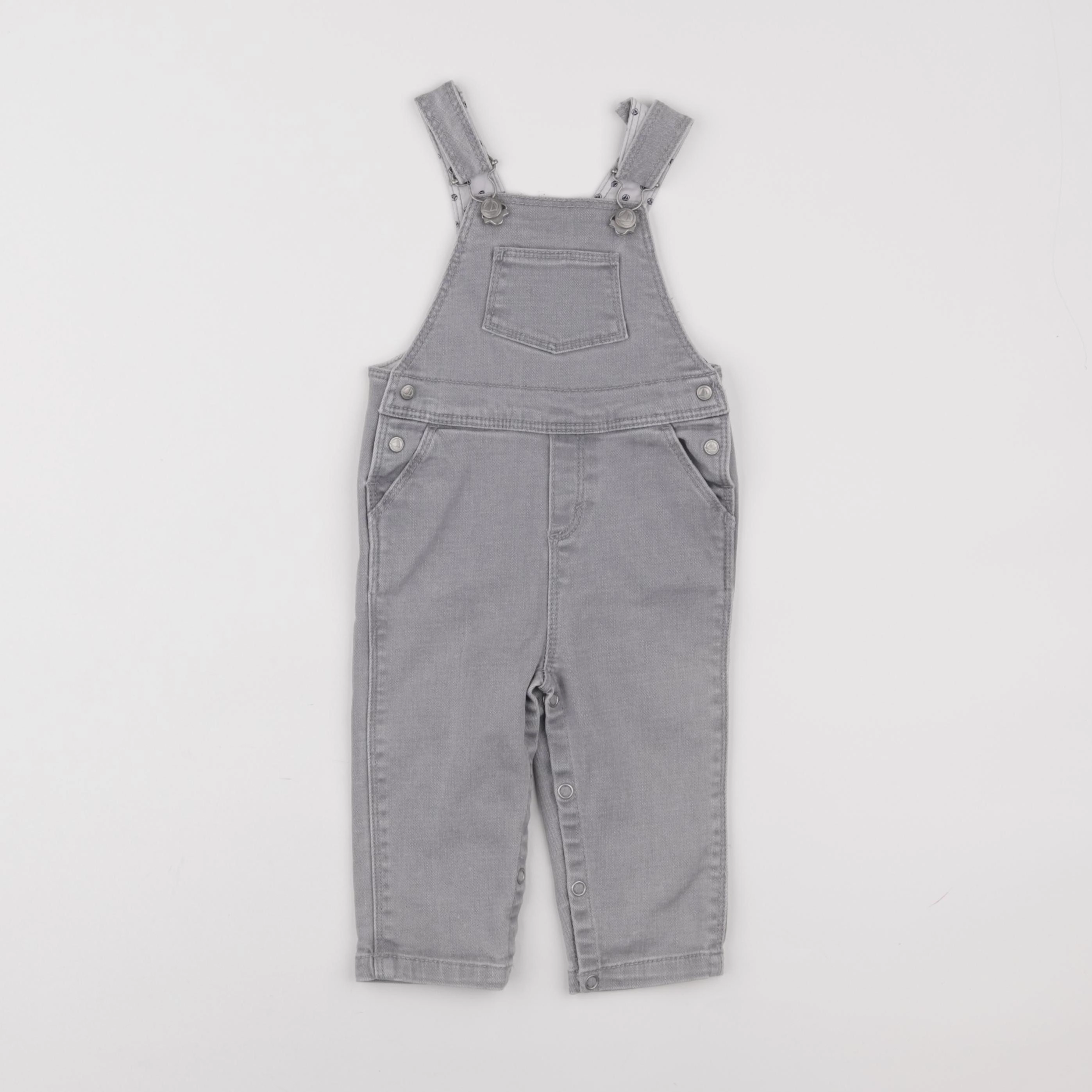 Petit Bateau - salopette gris - 6 mois