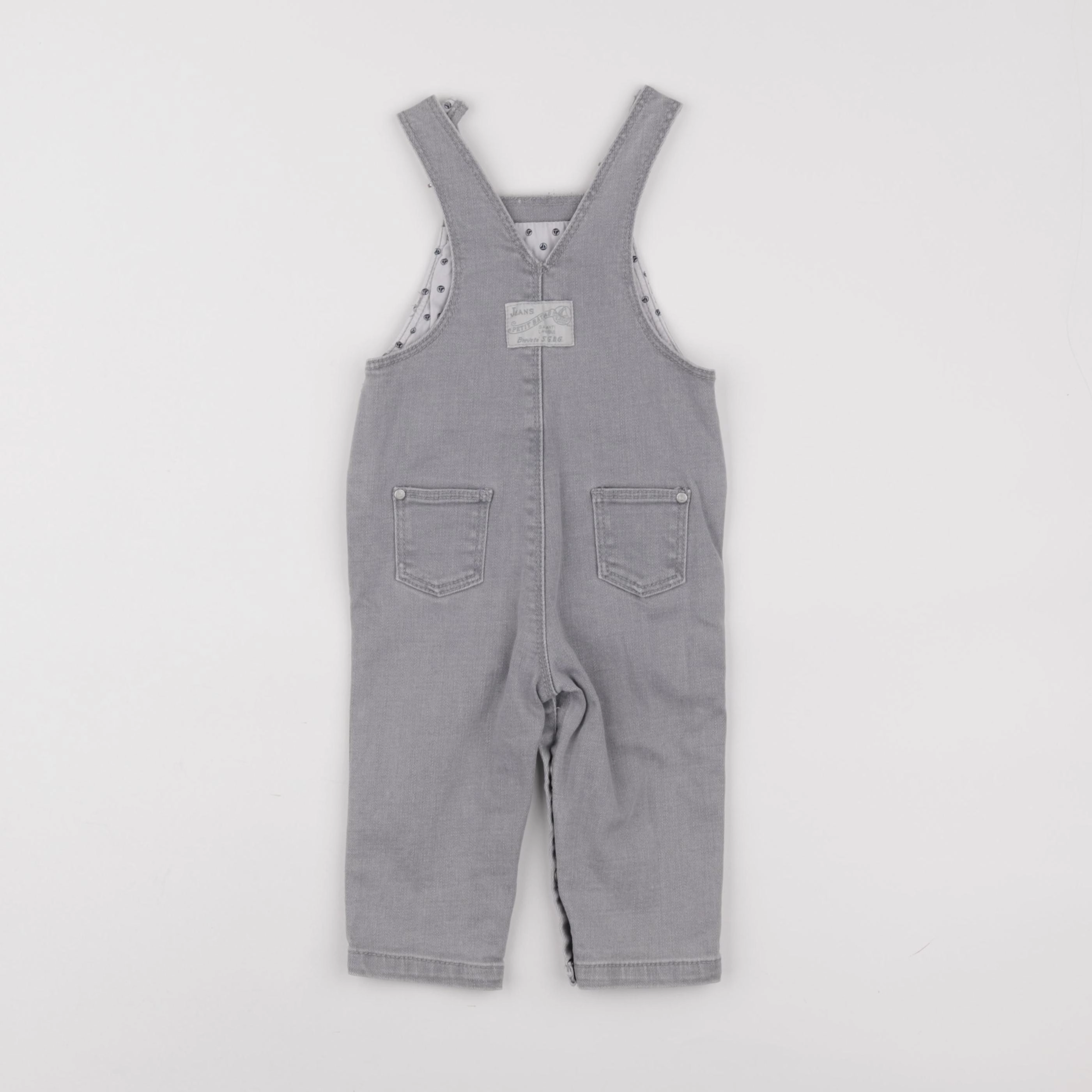 Petit Bateau - salopette gris - 6 mois