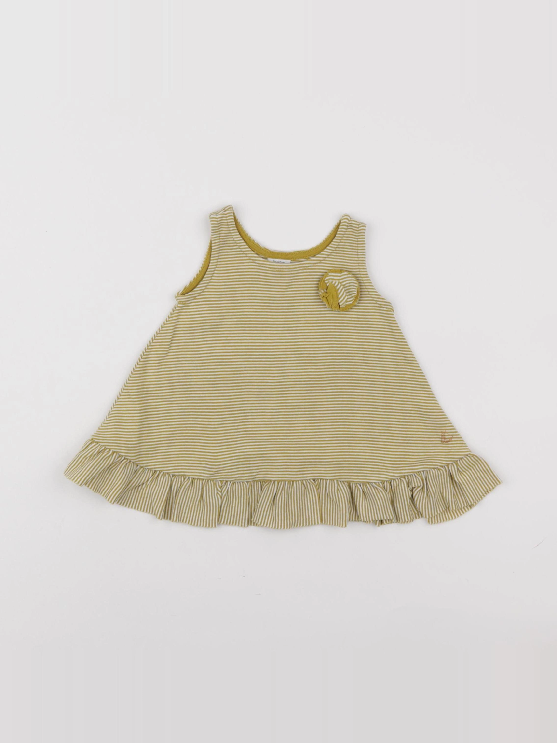 Petit Bateau - robe jaune - 3 mois