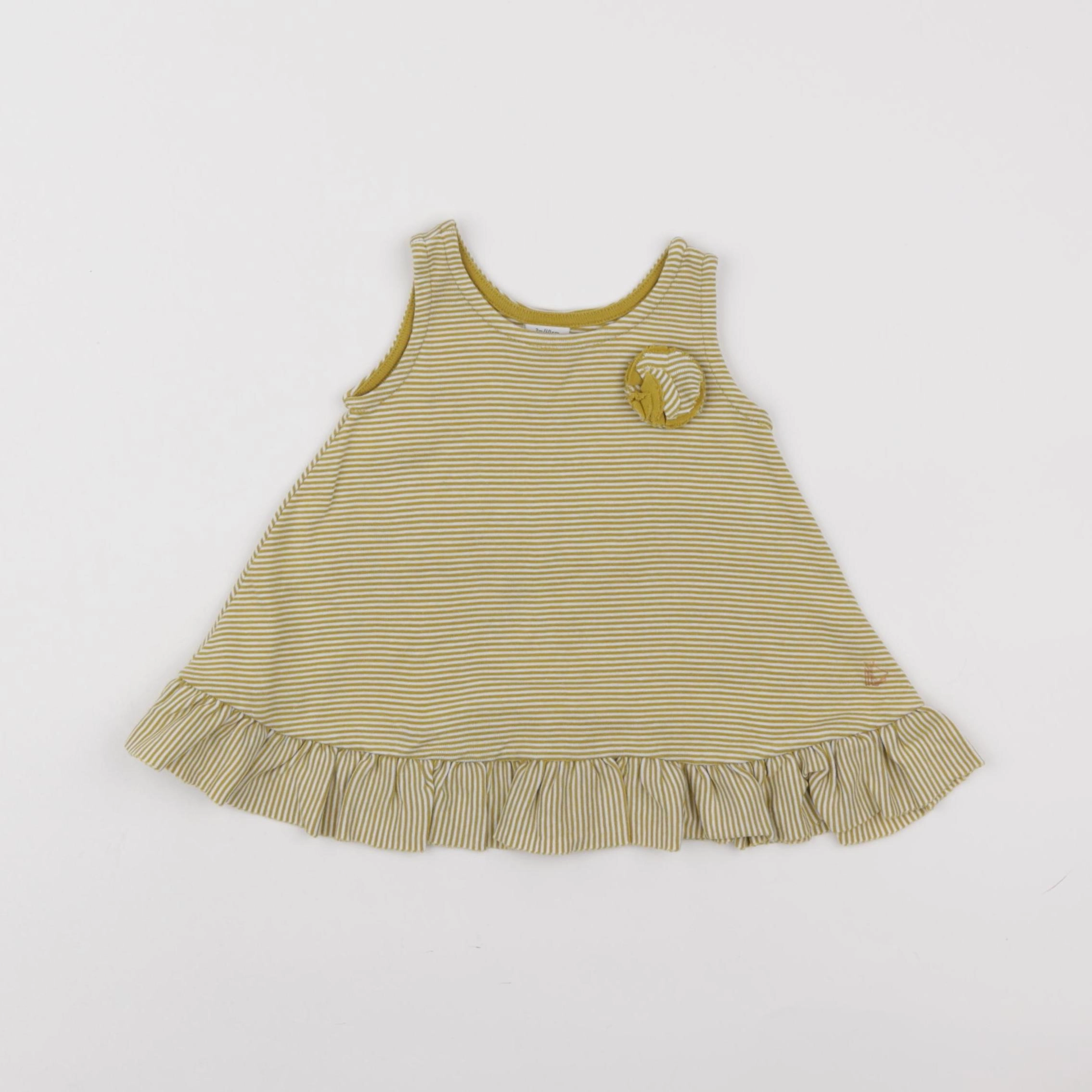 Petit Bateau - robe jaune - 3 mois