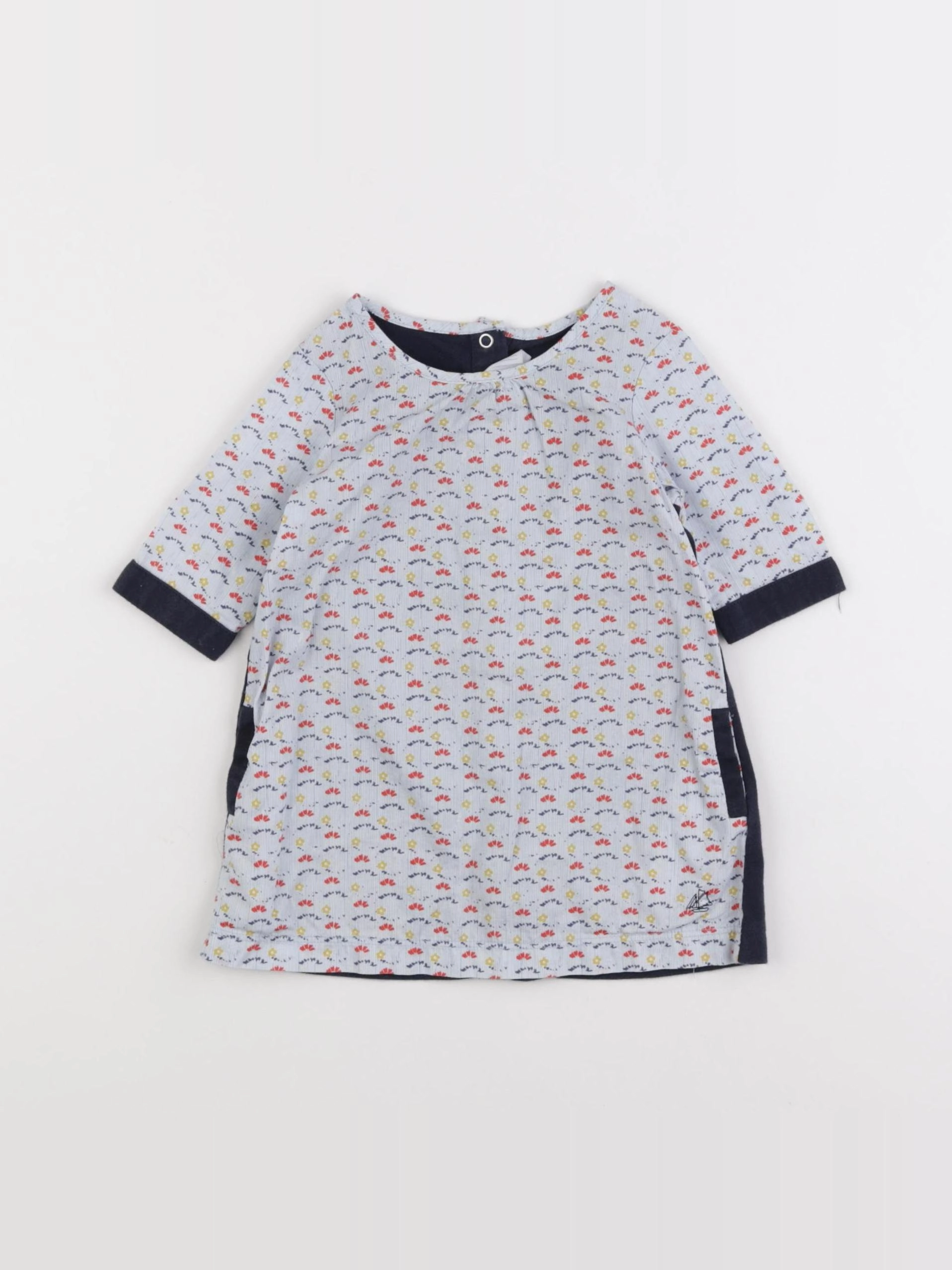 Petit Bateau - robe bleu - 6 mois