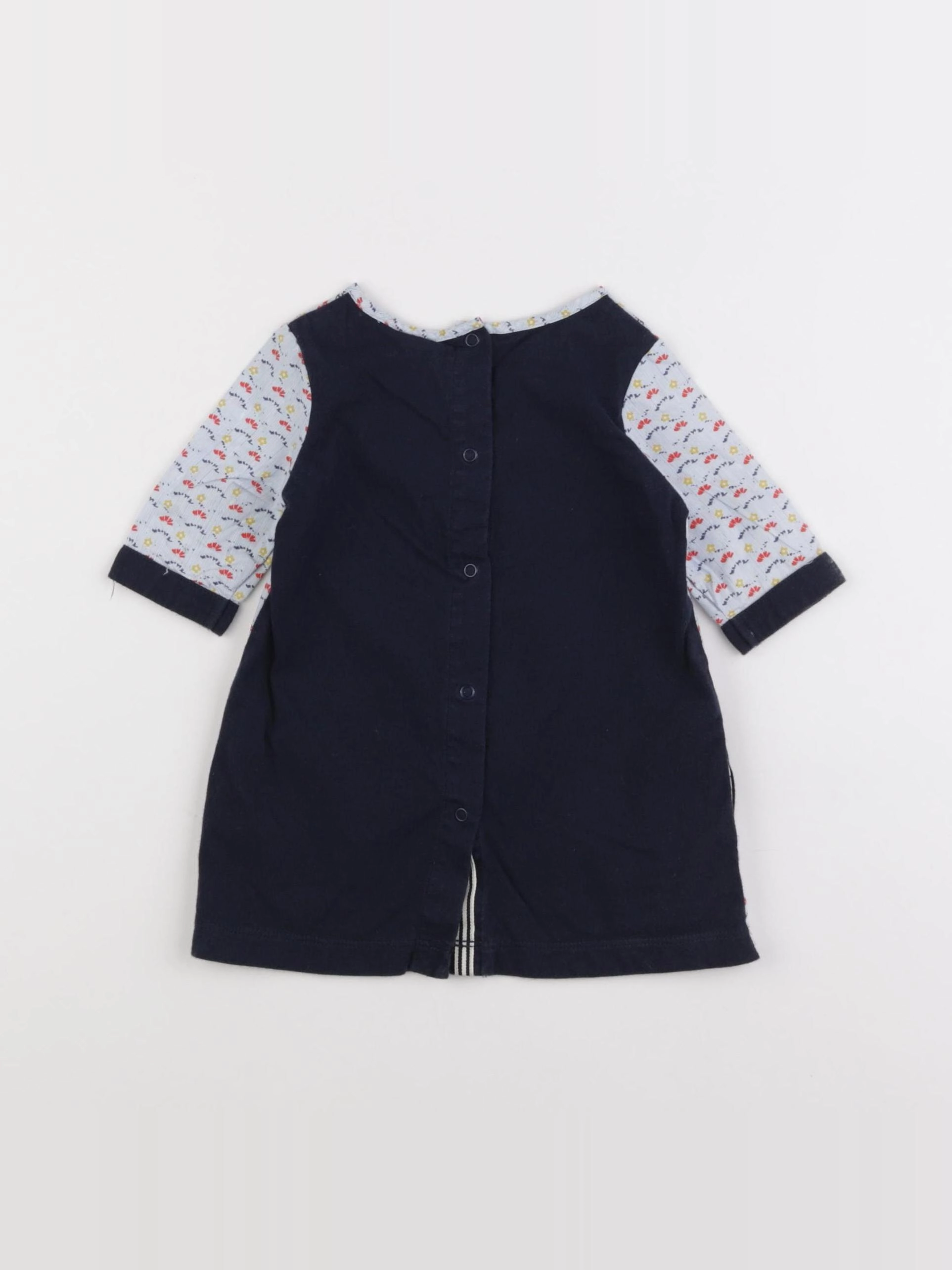 Petit Bateau - robe bleu - 6 mois