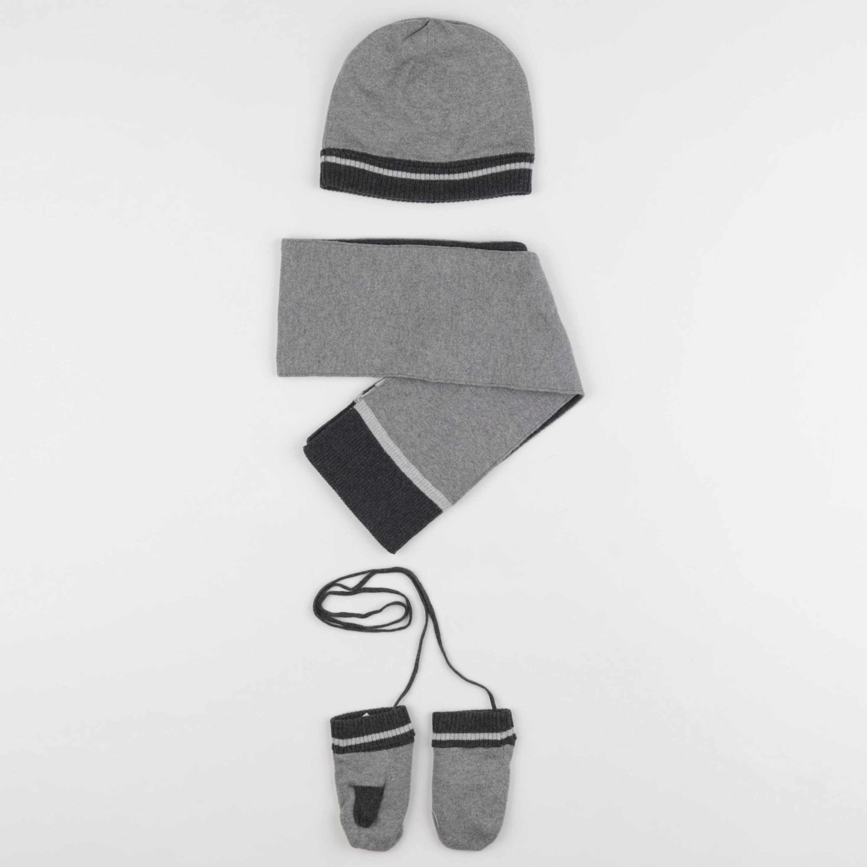 Jacadi - ensemble bonnet/moufles/écharpe gris - 18 mois