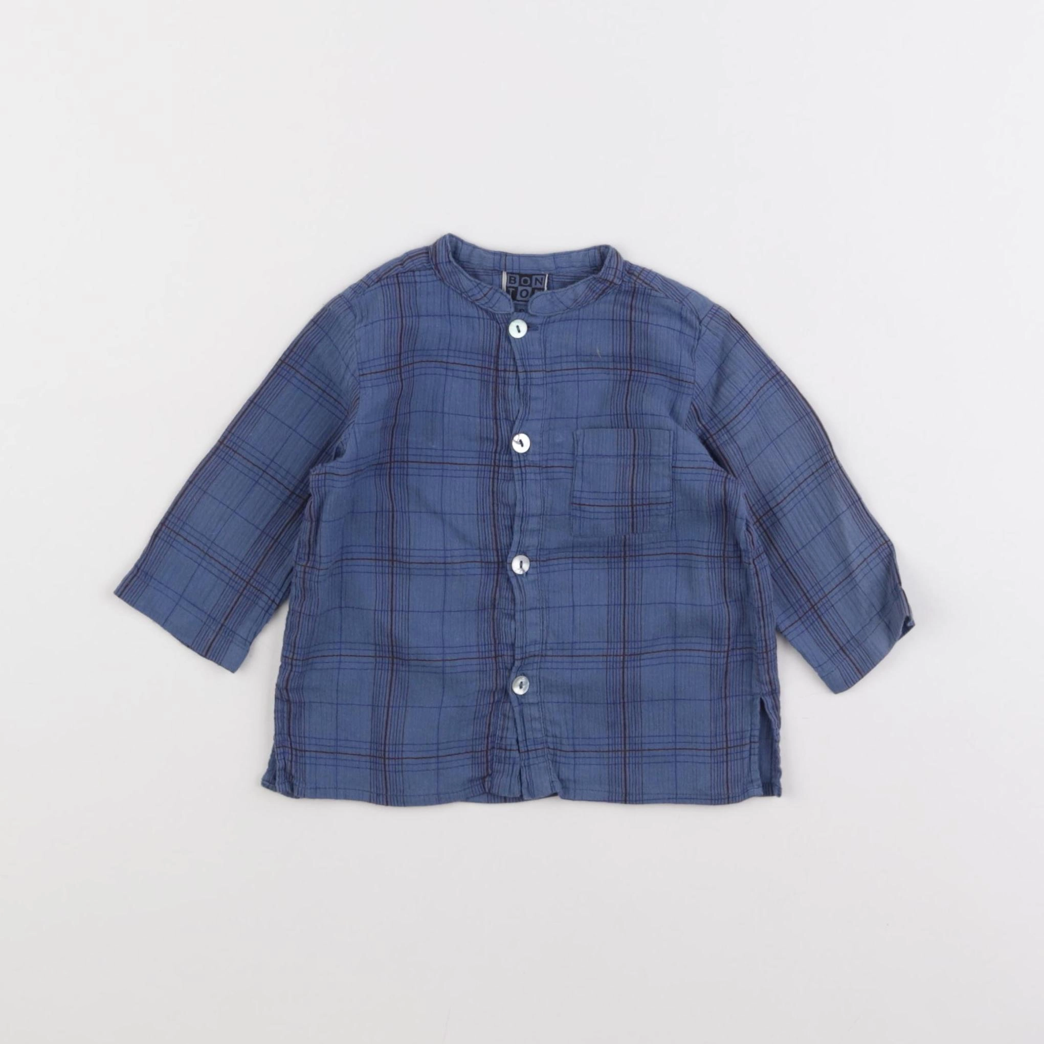 Bonton - chemise bleu - 6 mois