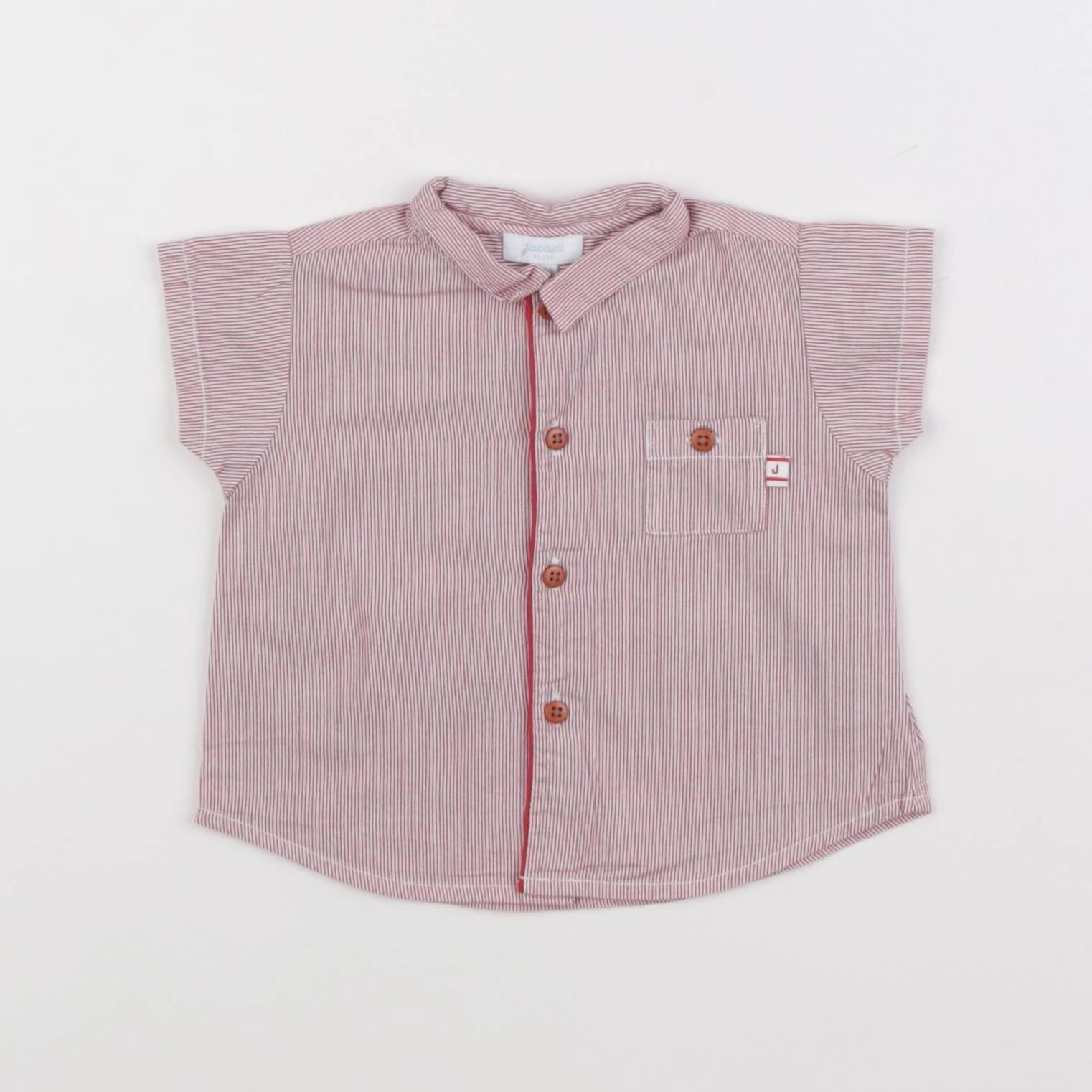 Jacadi - chemise blanc, rouge - 3 mois