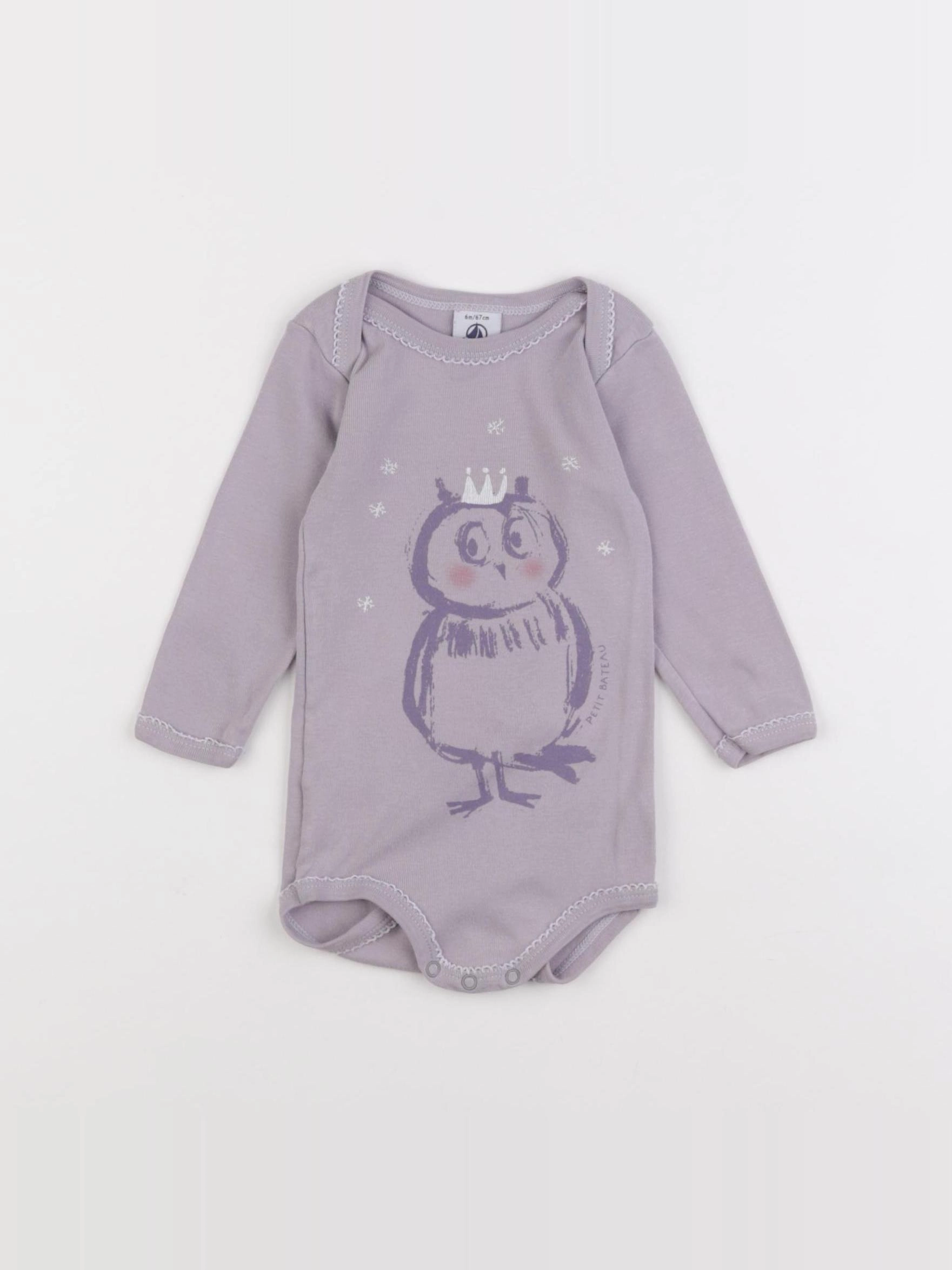 Petit Bateau - body violet - 6 mois
