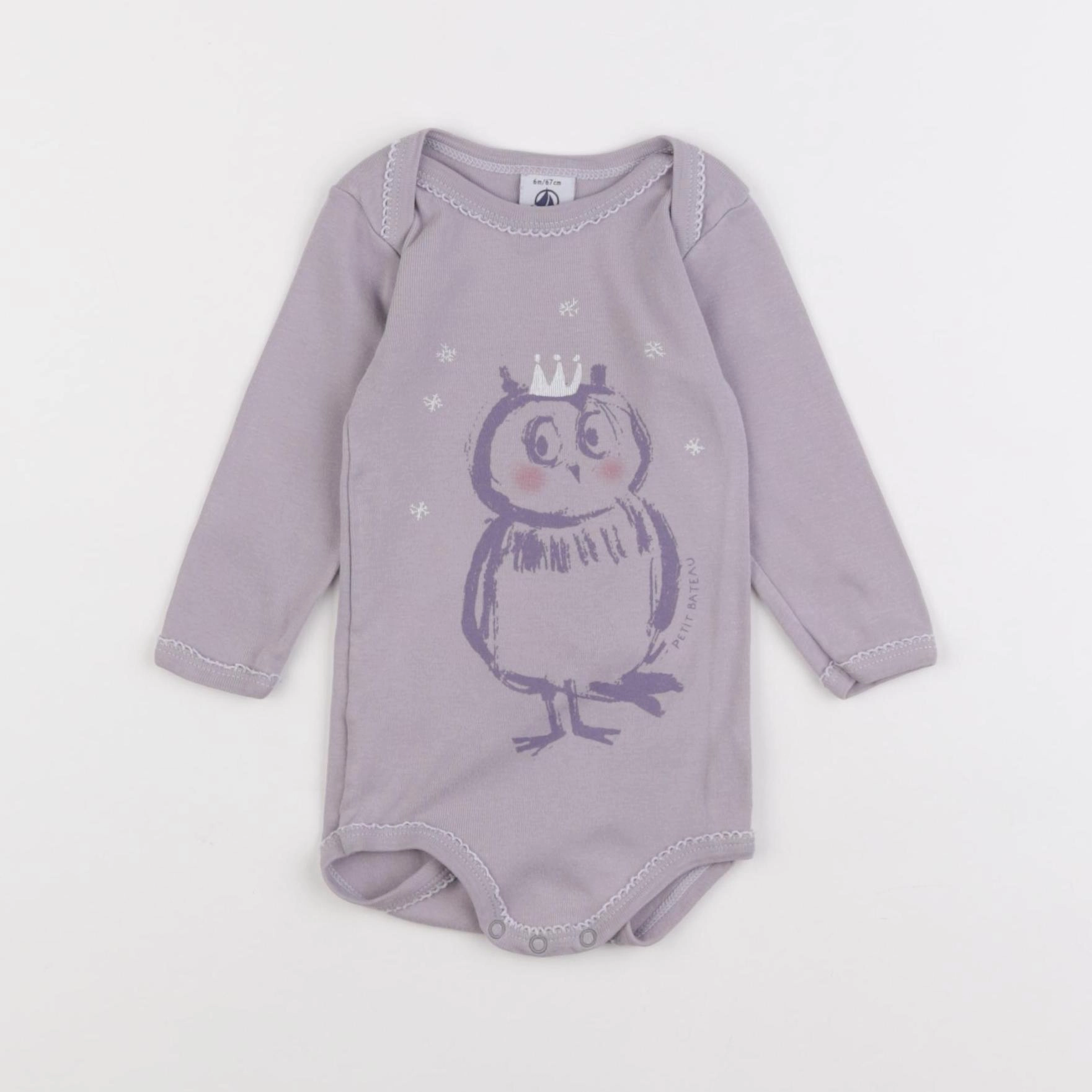 Petit Bateau - body violet - 6 mois