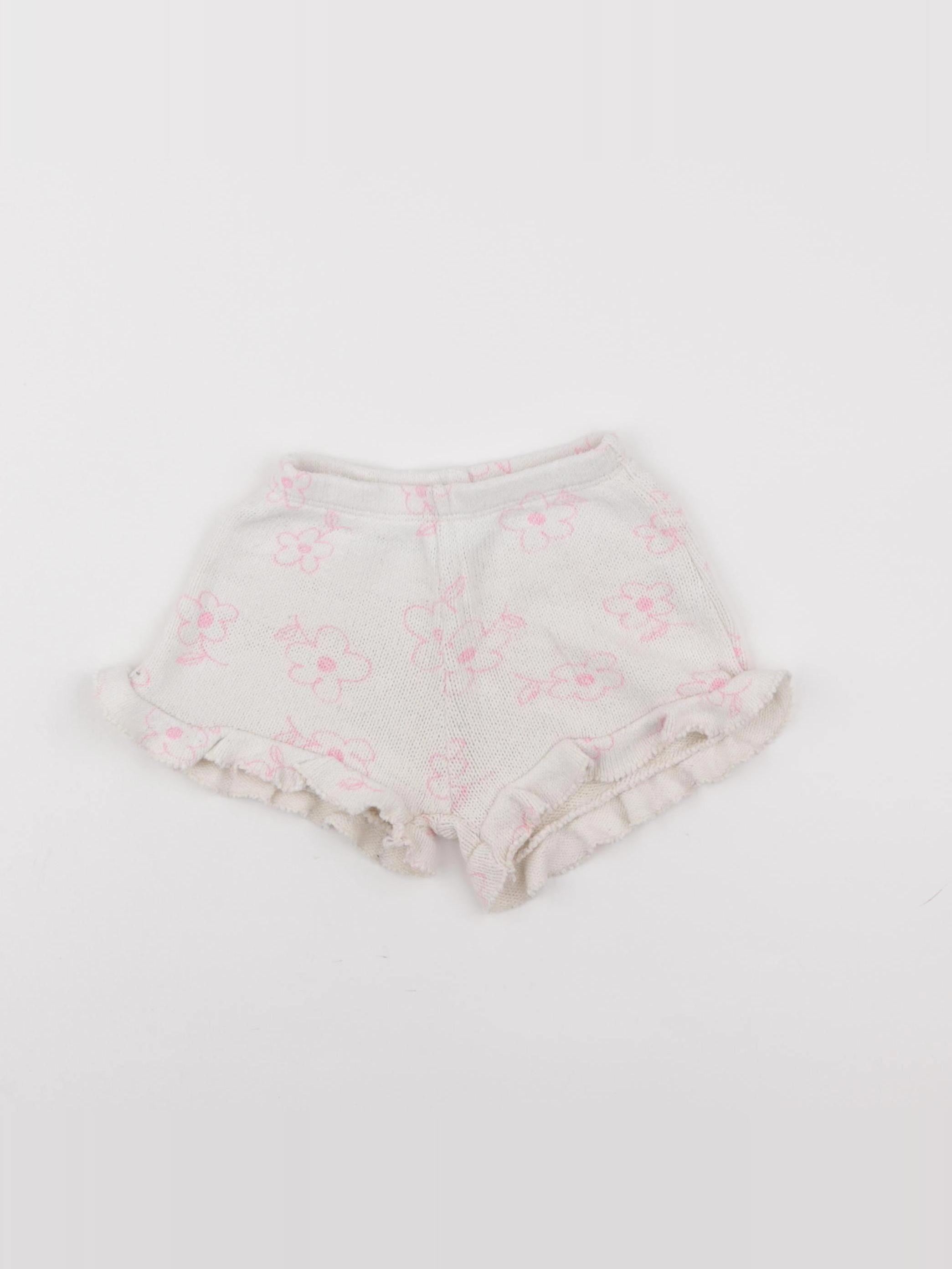 Zara - pantalon blanc, rose - 9/12 mois