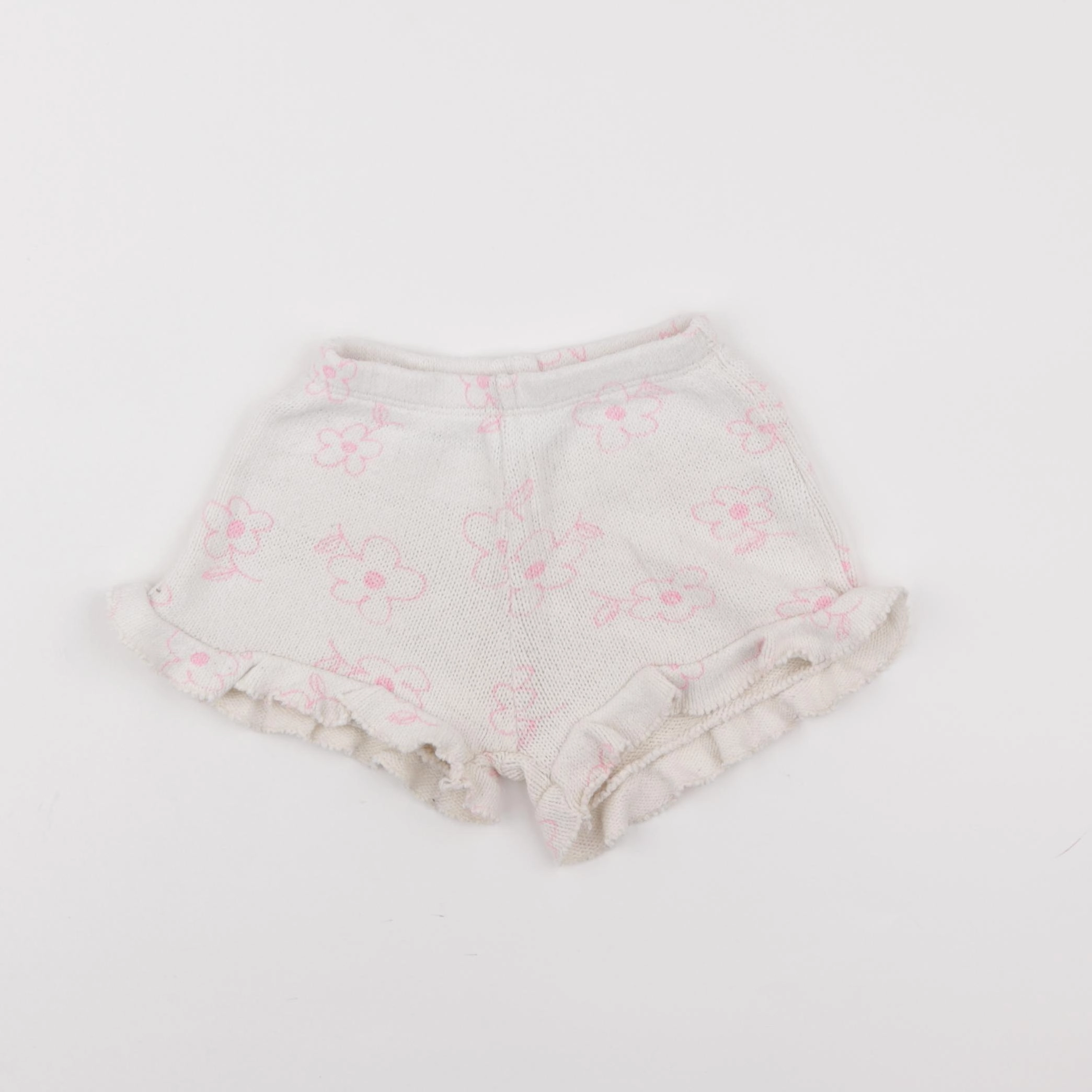 Zara - pantalon blanc, rose - 9/12 mois