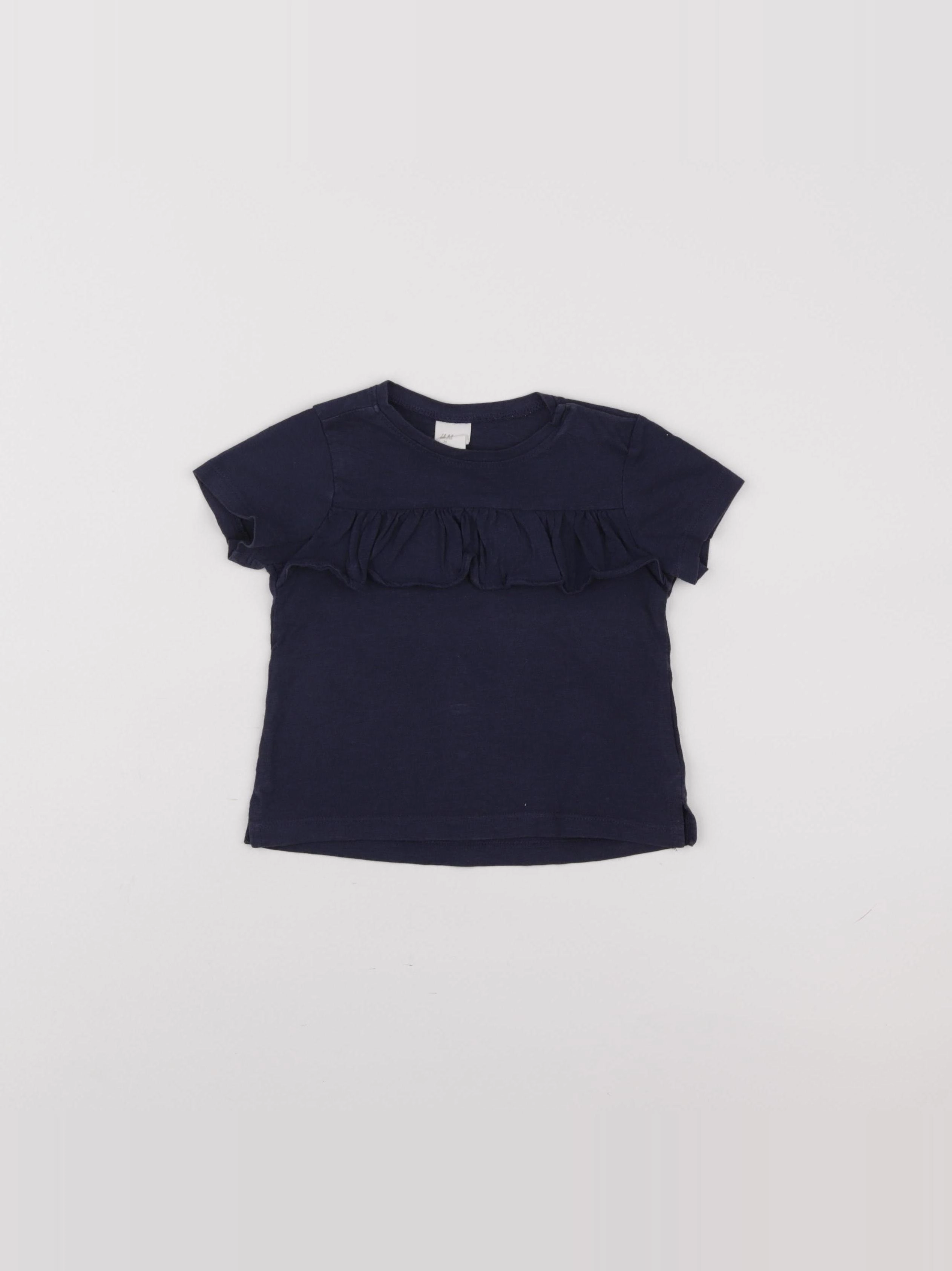 H&M - tee-shirt bleu - 6/9 mois