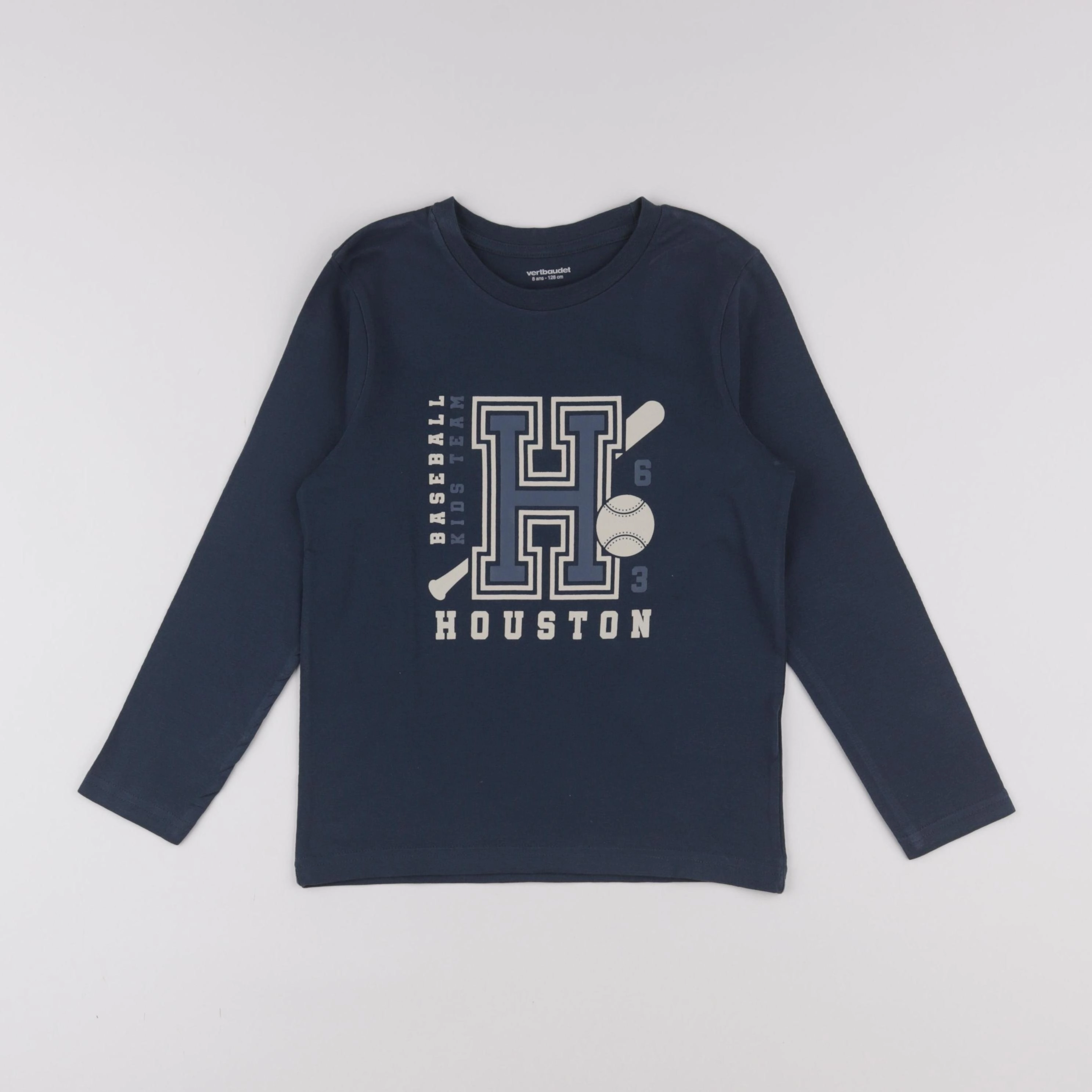Vertbaudet - tee-shirt bleu - 8 ans