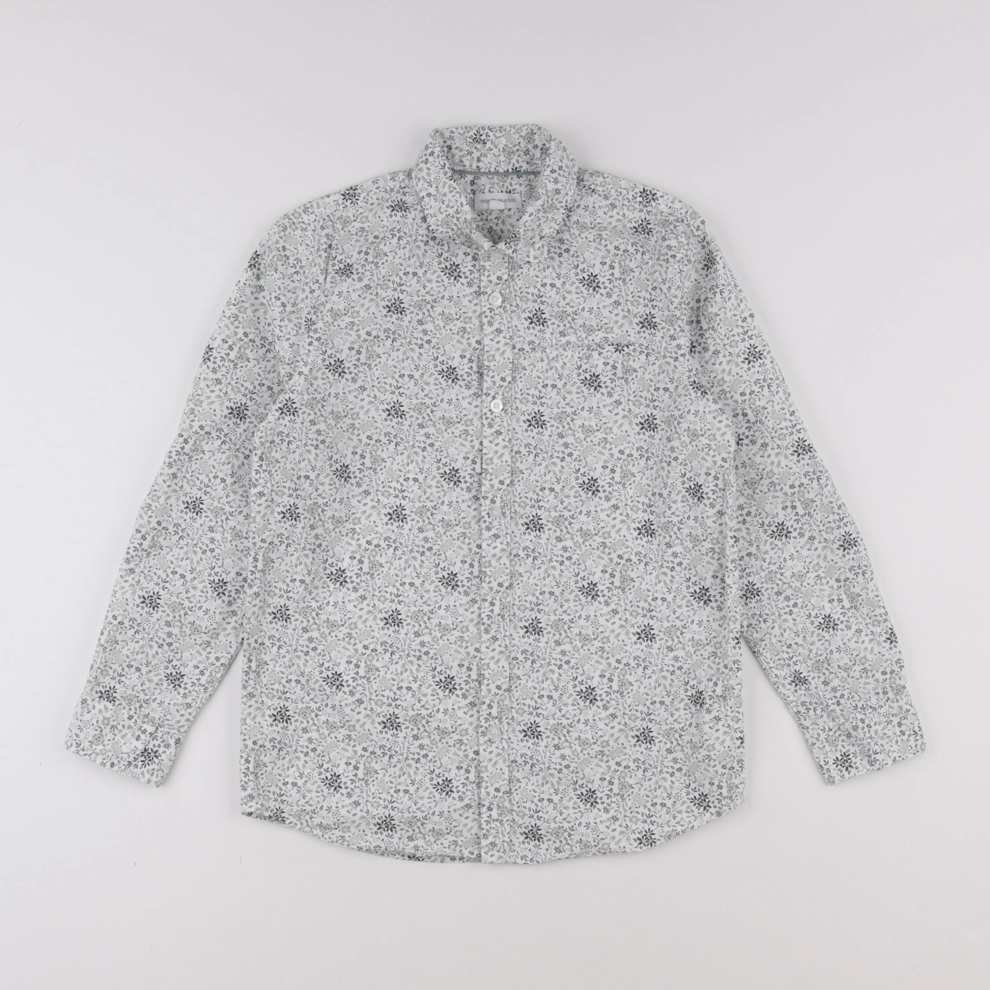 Vertbaudet - chemise blanc, vert - 10 ans