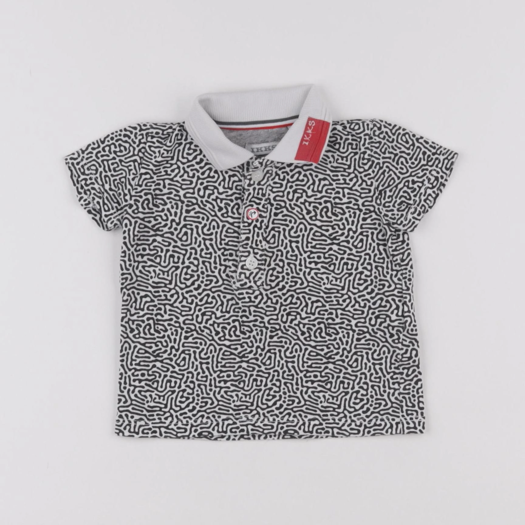 IKKS - polo blanc, noir - 6 mois
