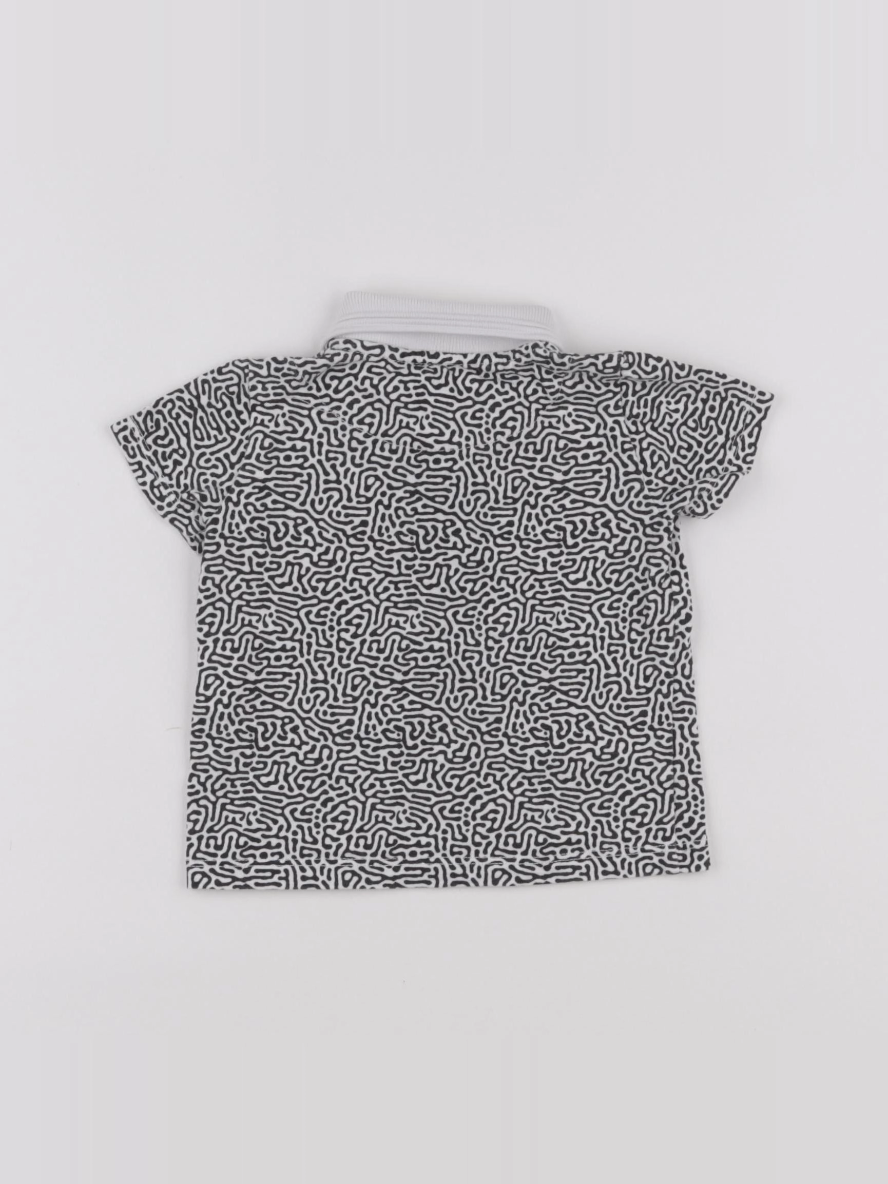 IKKS - polo blanc, noir - 6 mois
