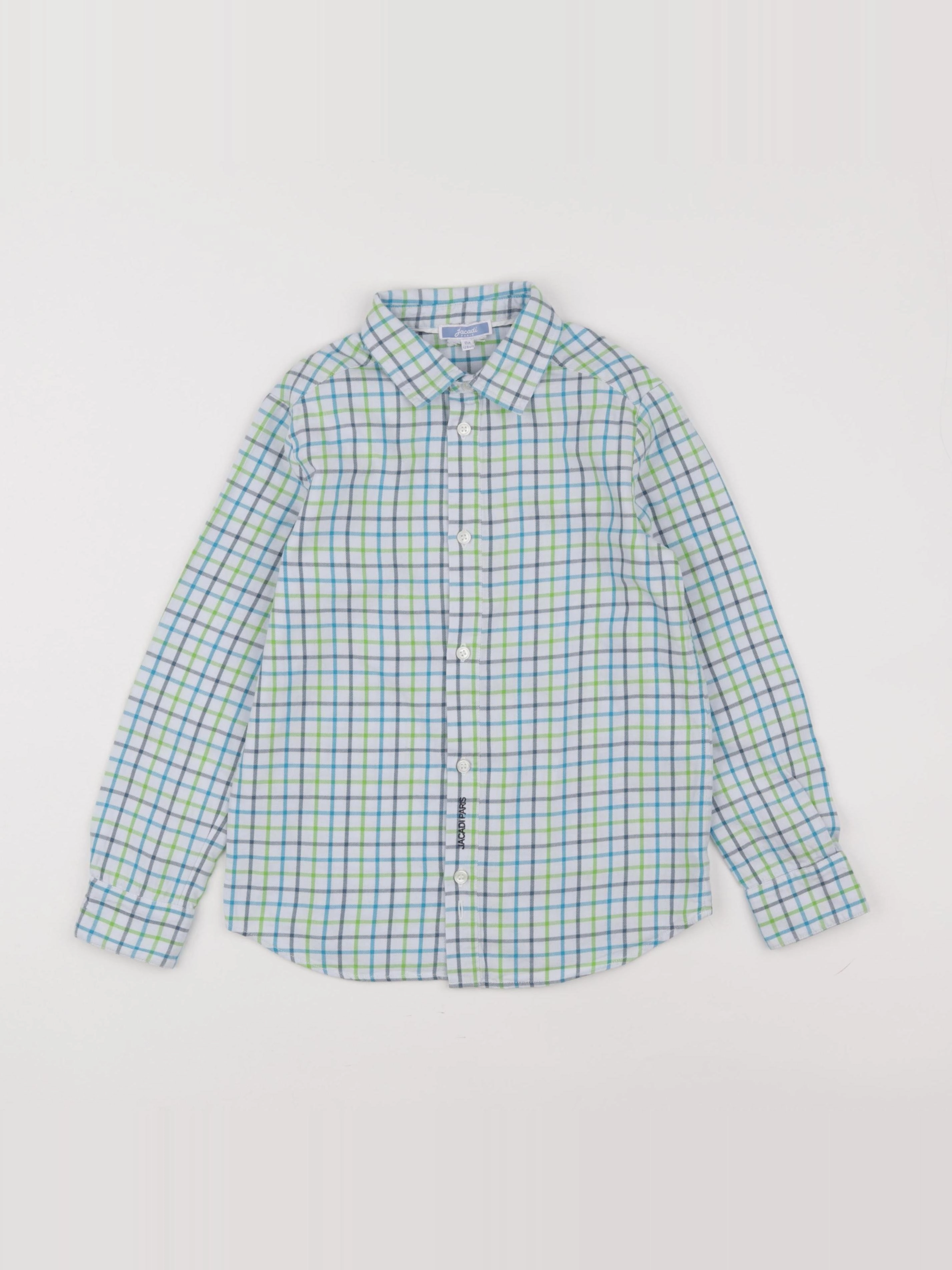 Jacadi - chemise blanc, bleu, vert - 8 ans