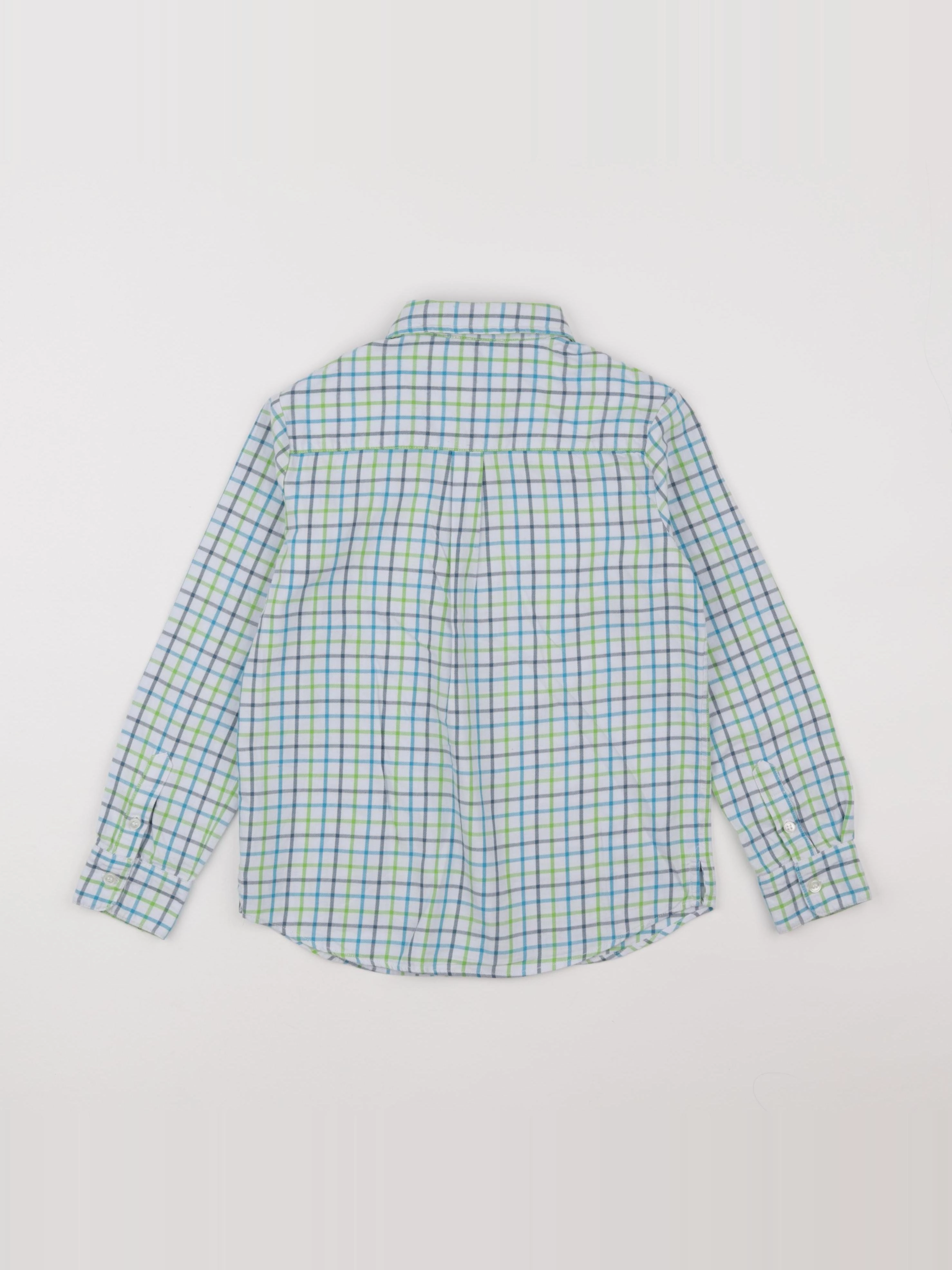 Jacadi - chemise blanc, bleu, vert - 8 ans