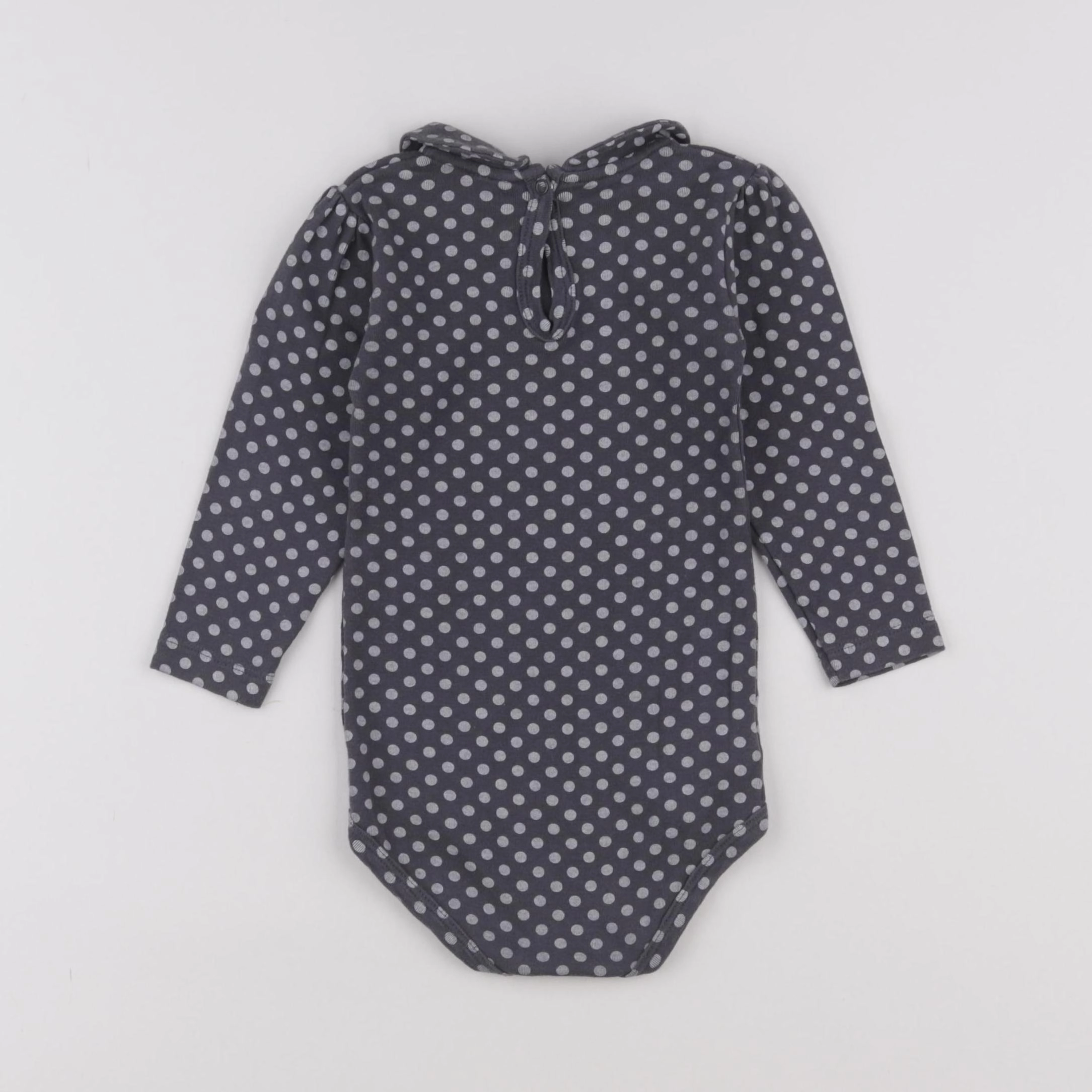 Petit Bateau - body à col gris - 18 mois