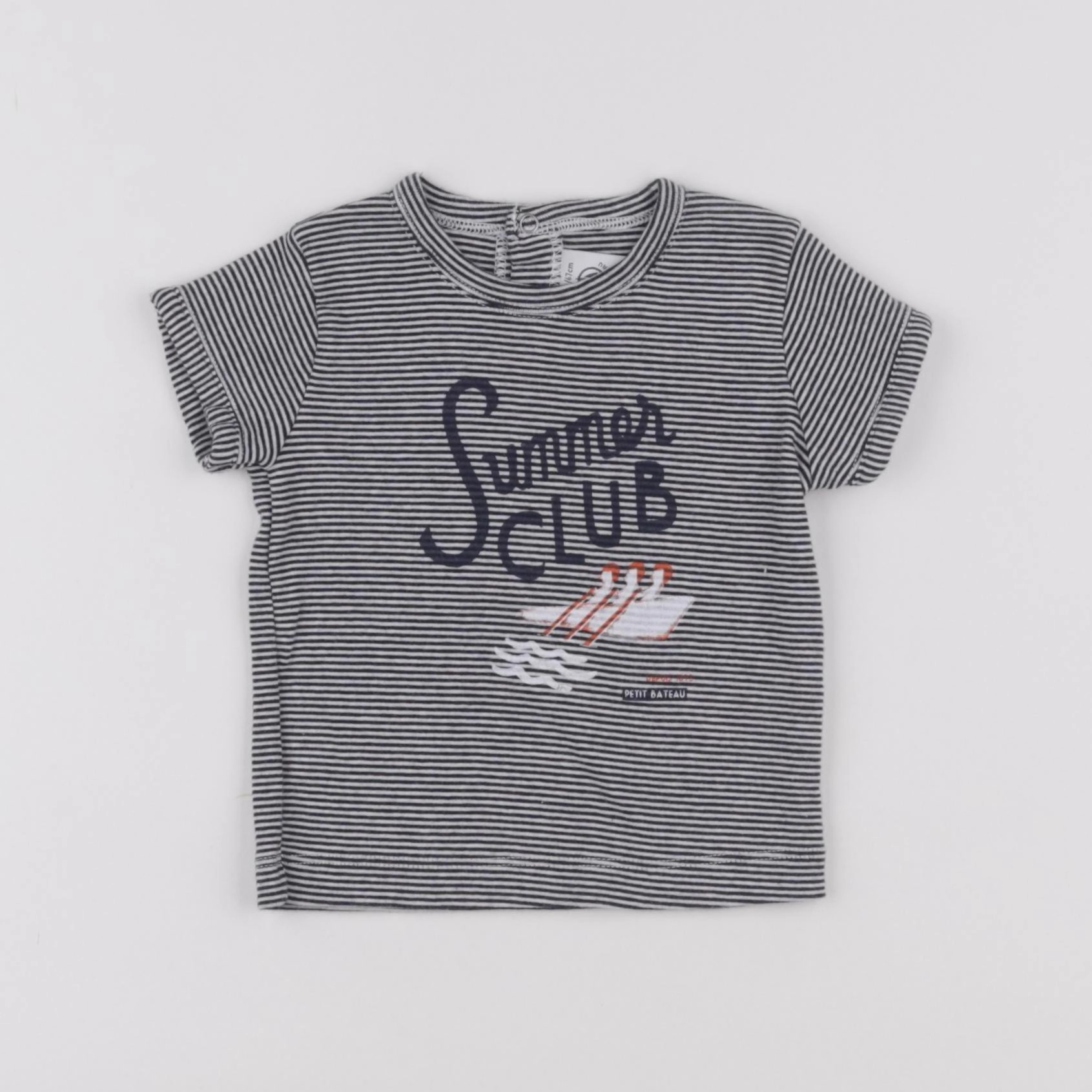 Petit Bateau - tee-shirt bleu - 6 mois
