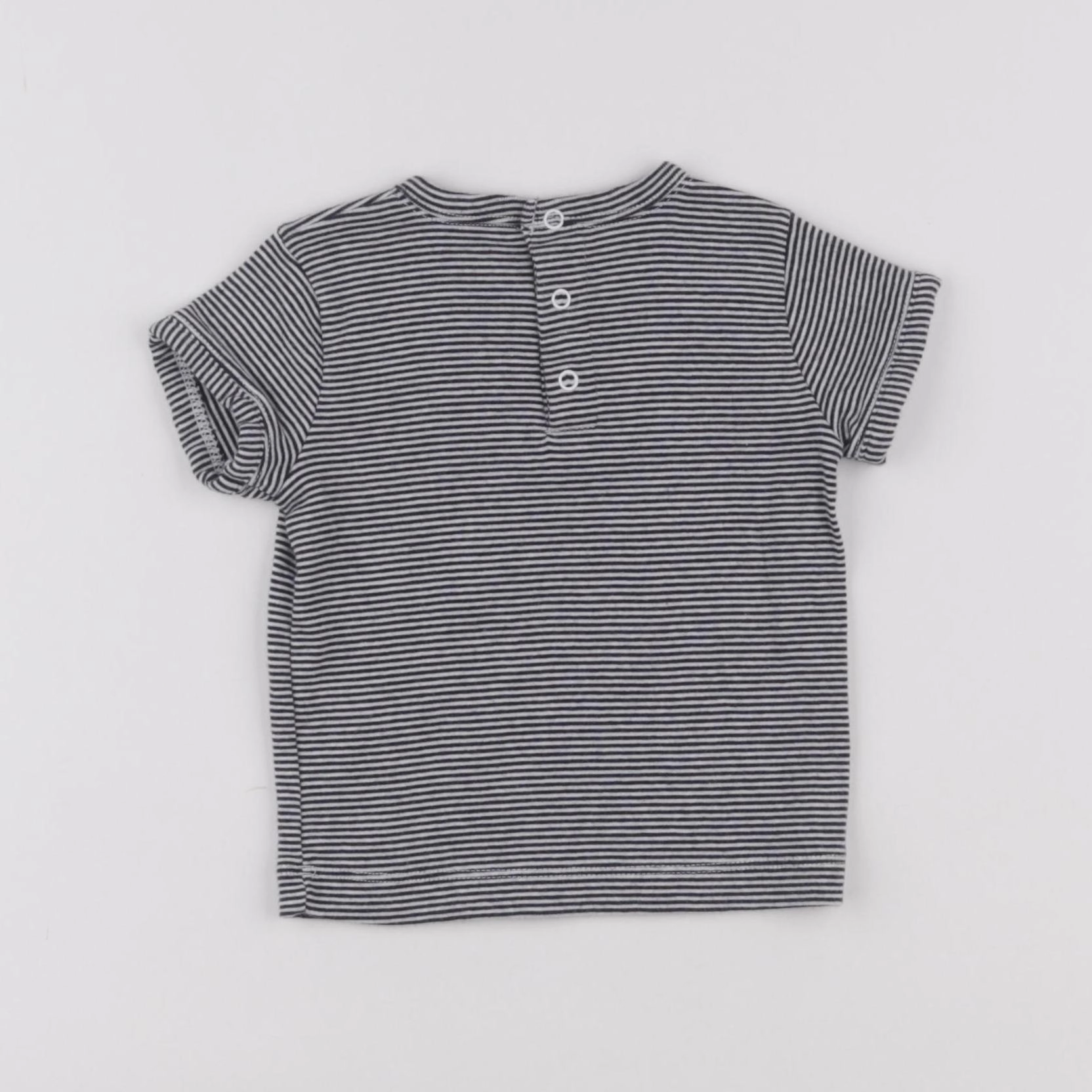 Petit Bateau - tee-shirt bleu - 6 mois