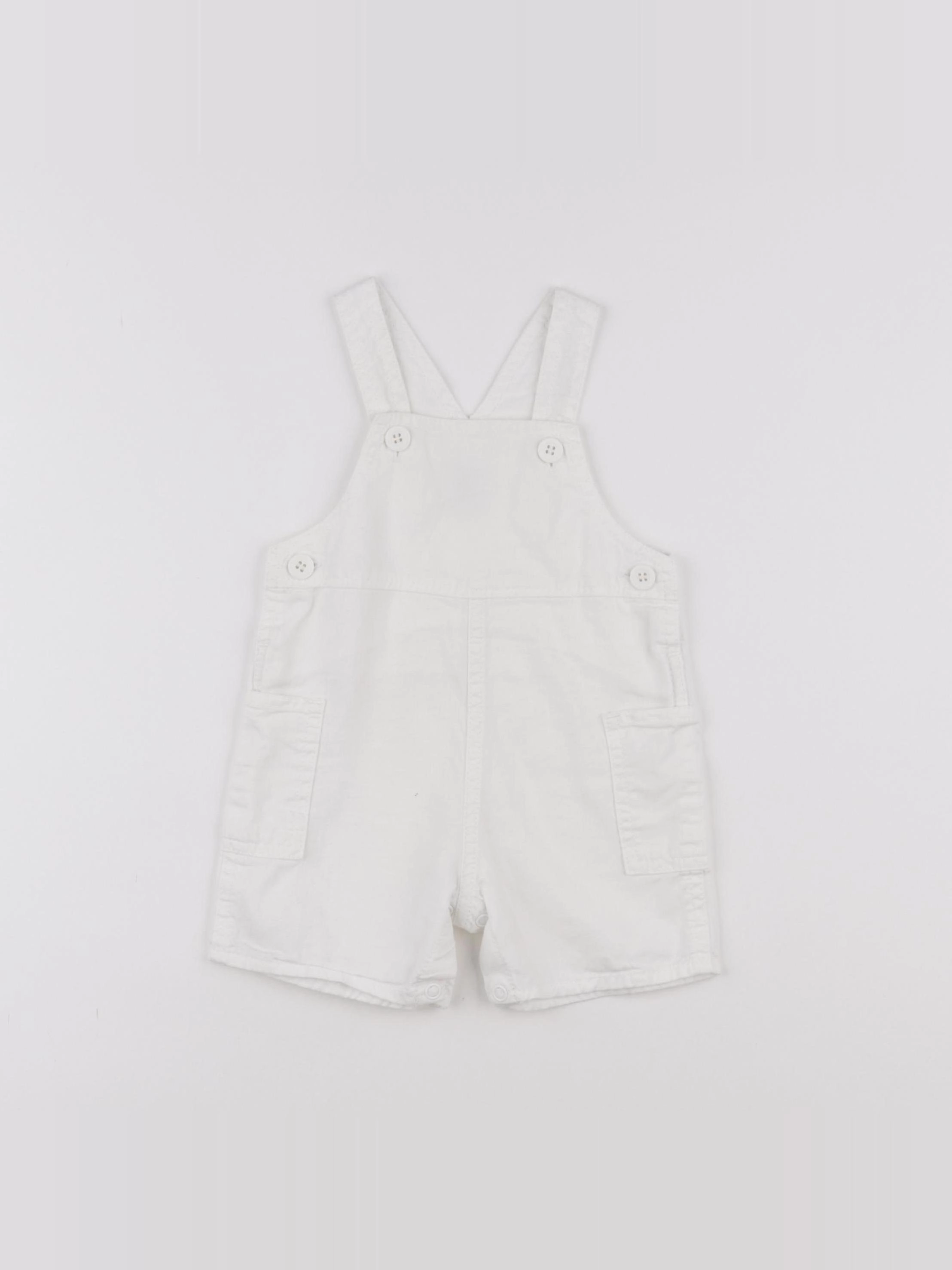 Petit Bateau - salopette blanc - 6 mois