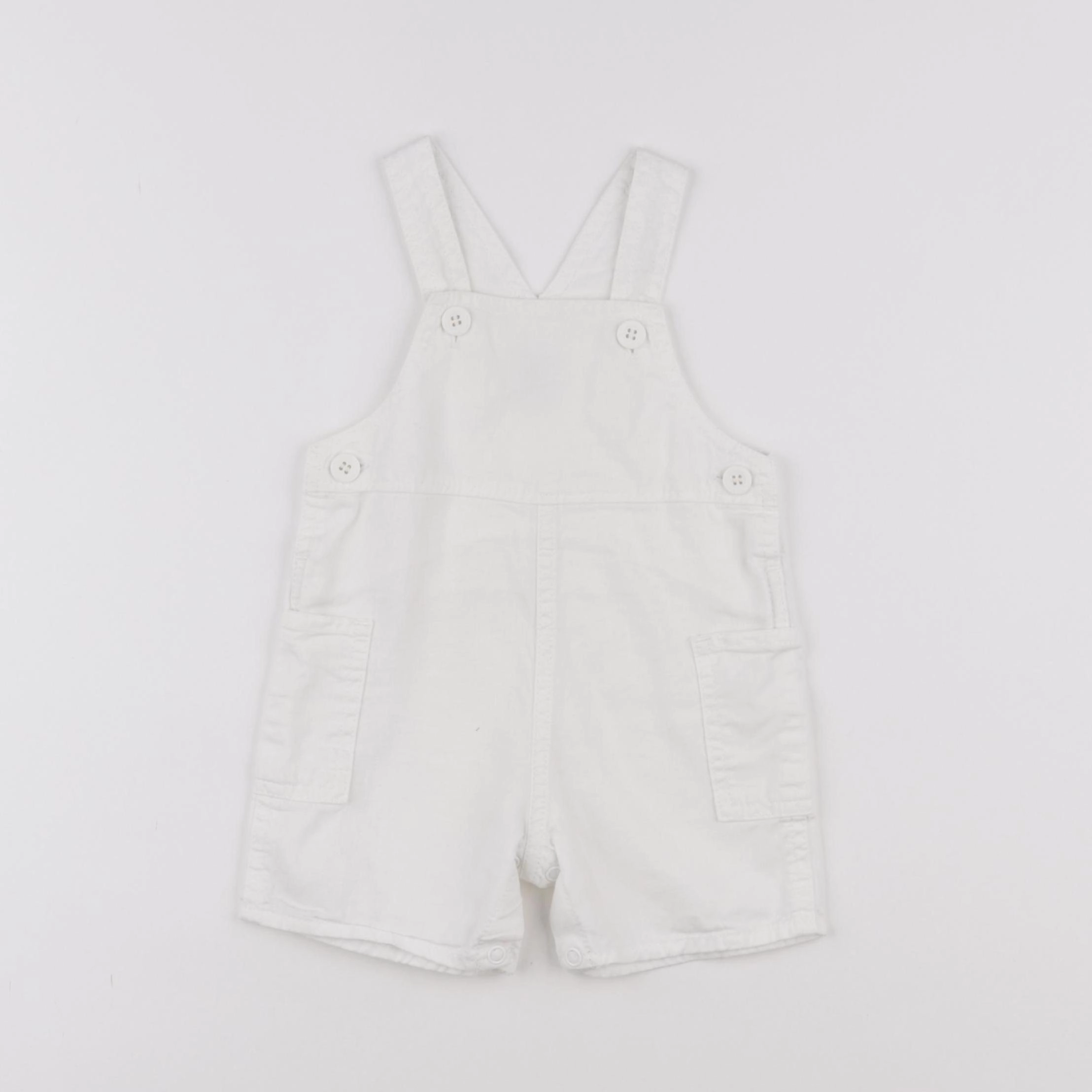 Petit Bateau - salopette blanc - 6 mois