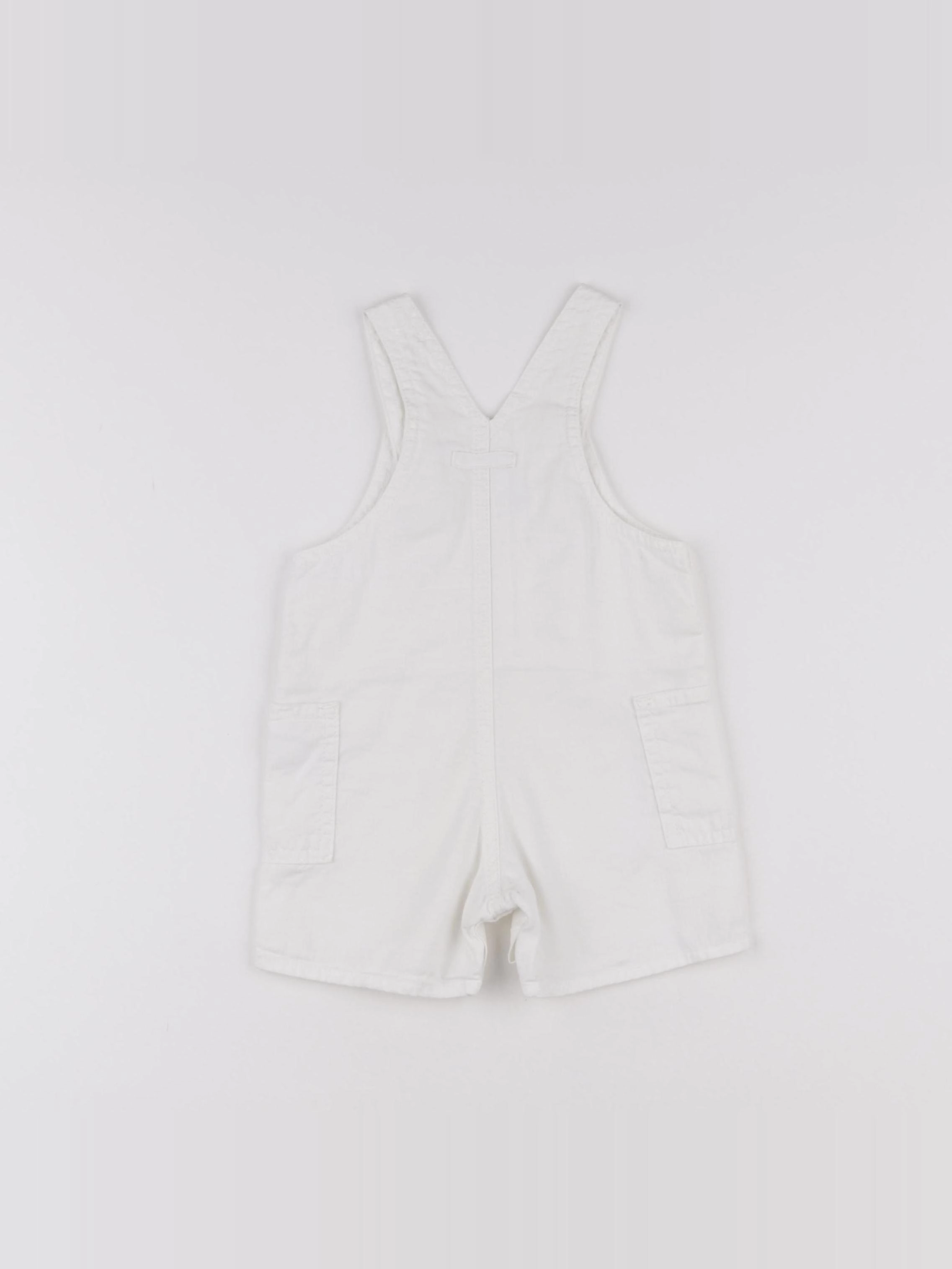 Petit Bateau - salopette blanc - 6 mois