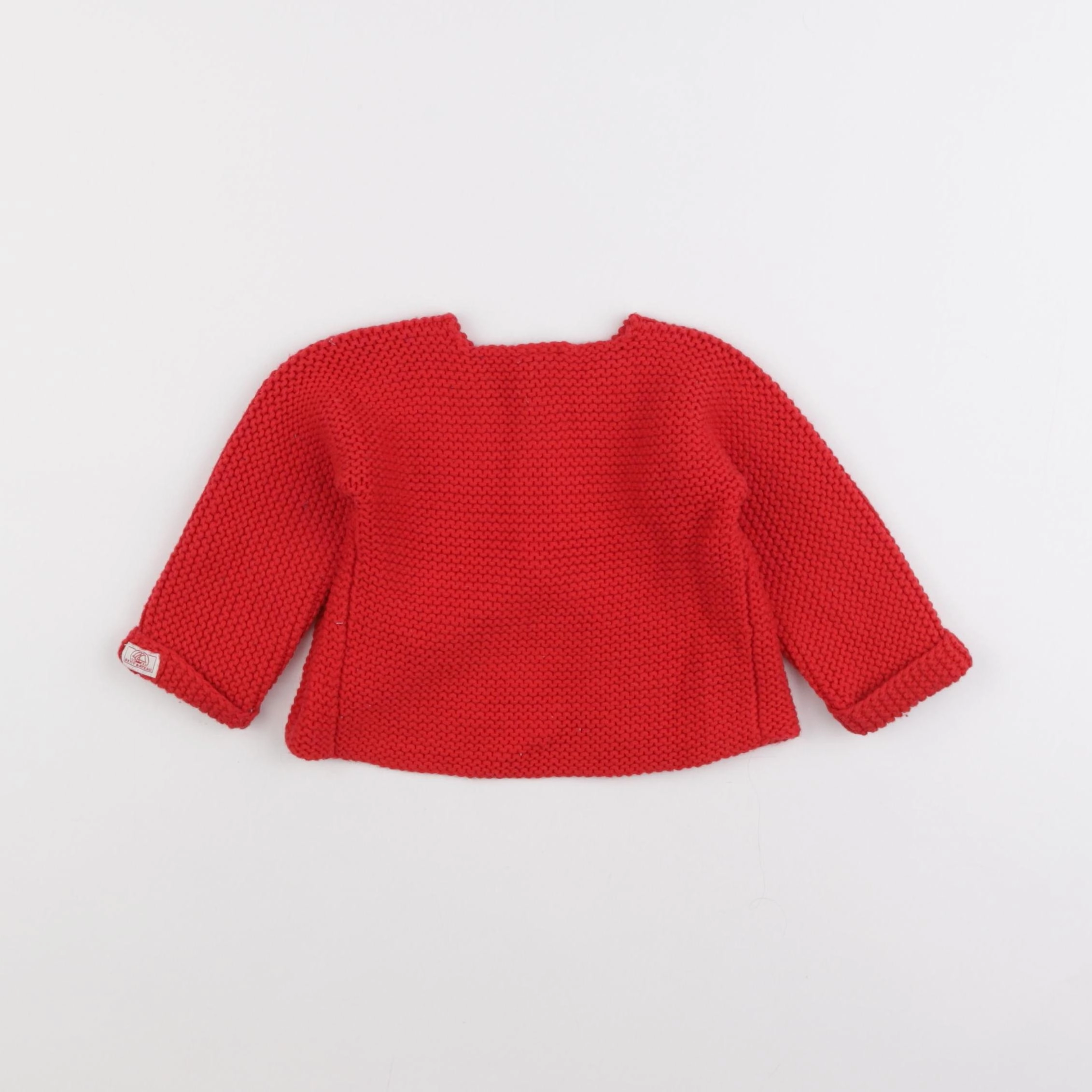 Petit Bateau - gilet rouge - 12 mois