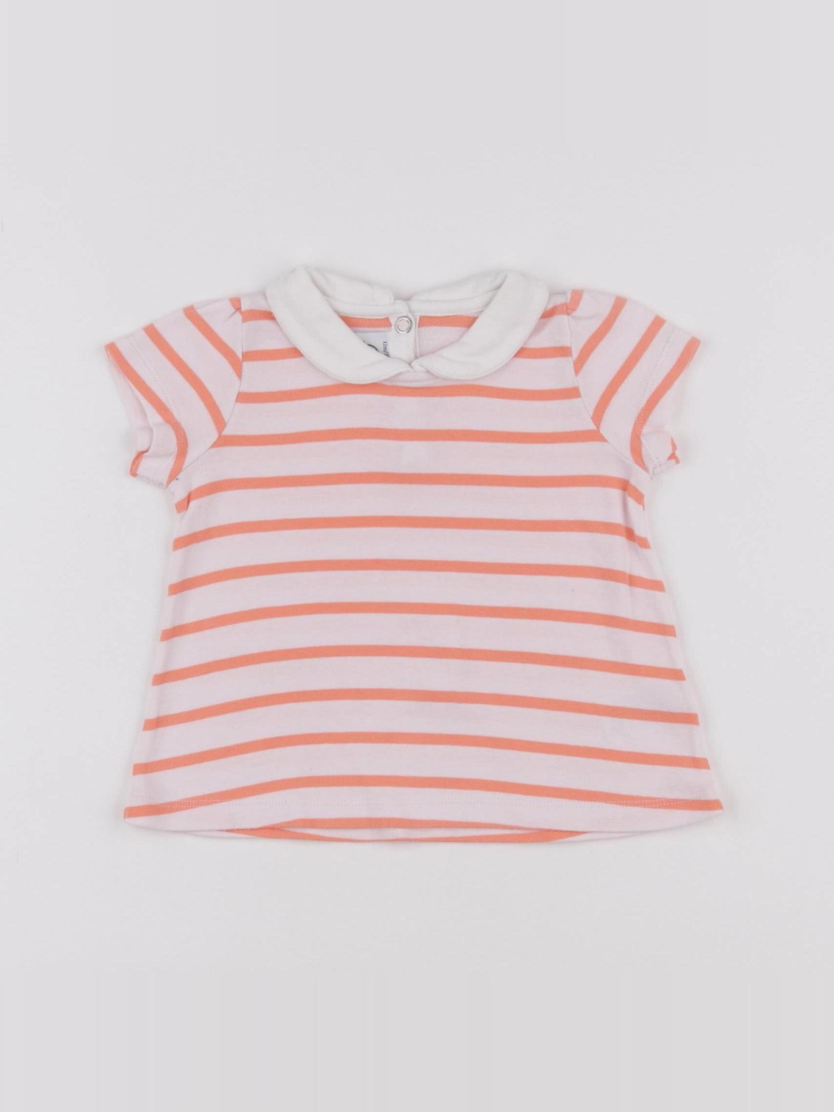 Petit Bateau - tee-shirt rose - 12 mois
