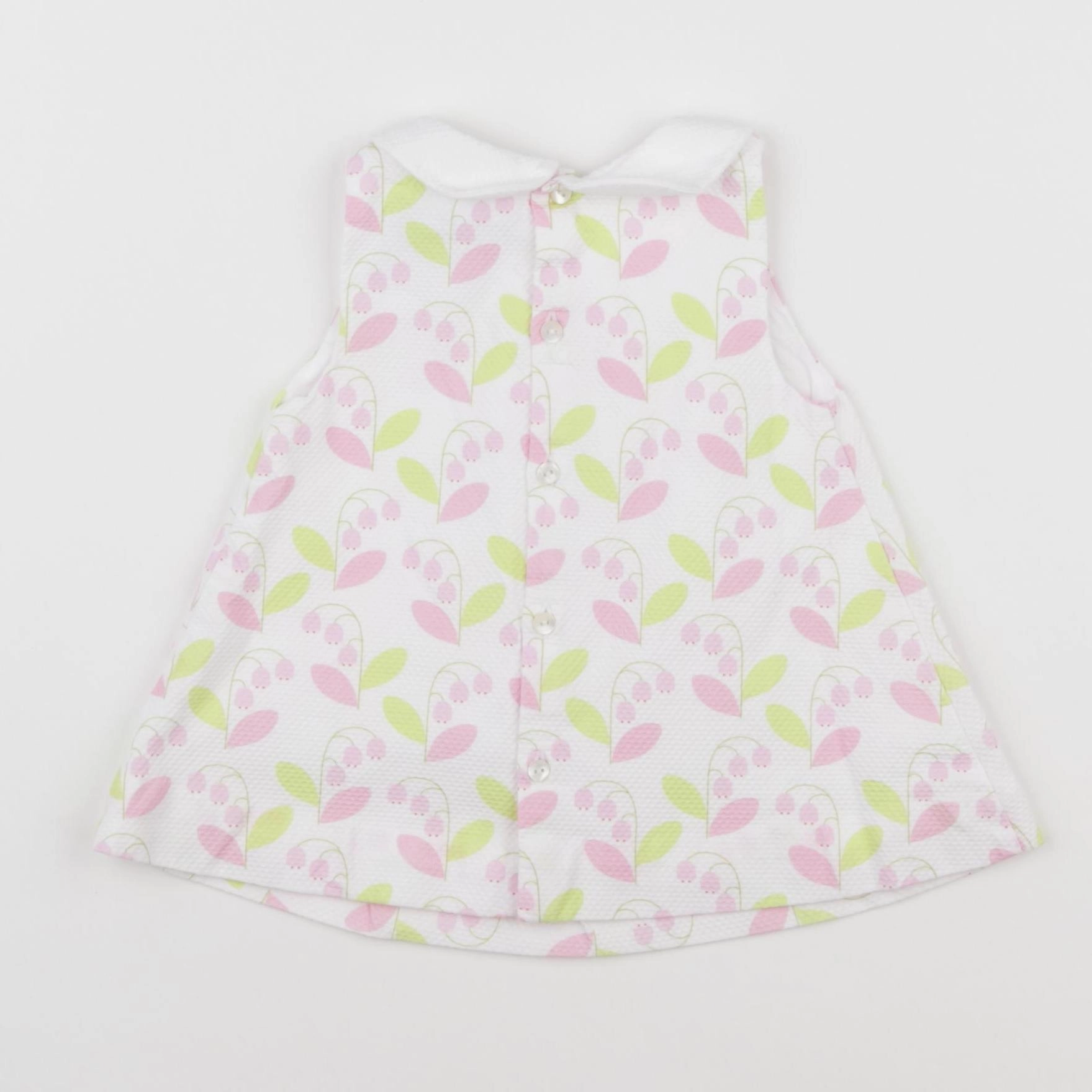 Jacadi - robe blanc, rose - 3 mois