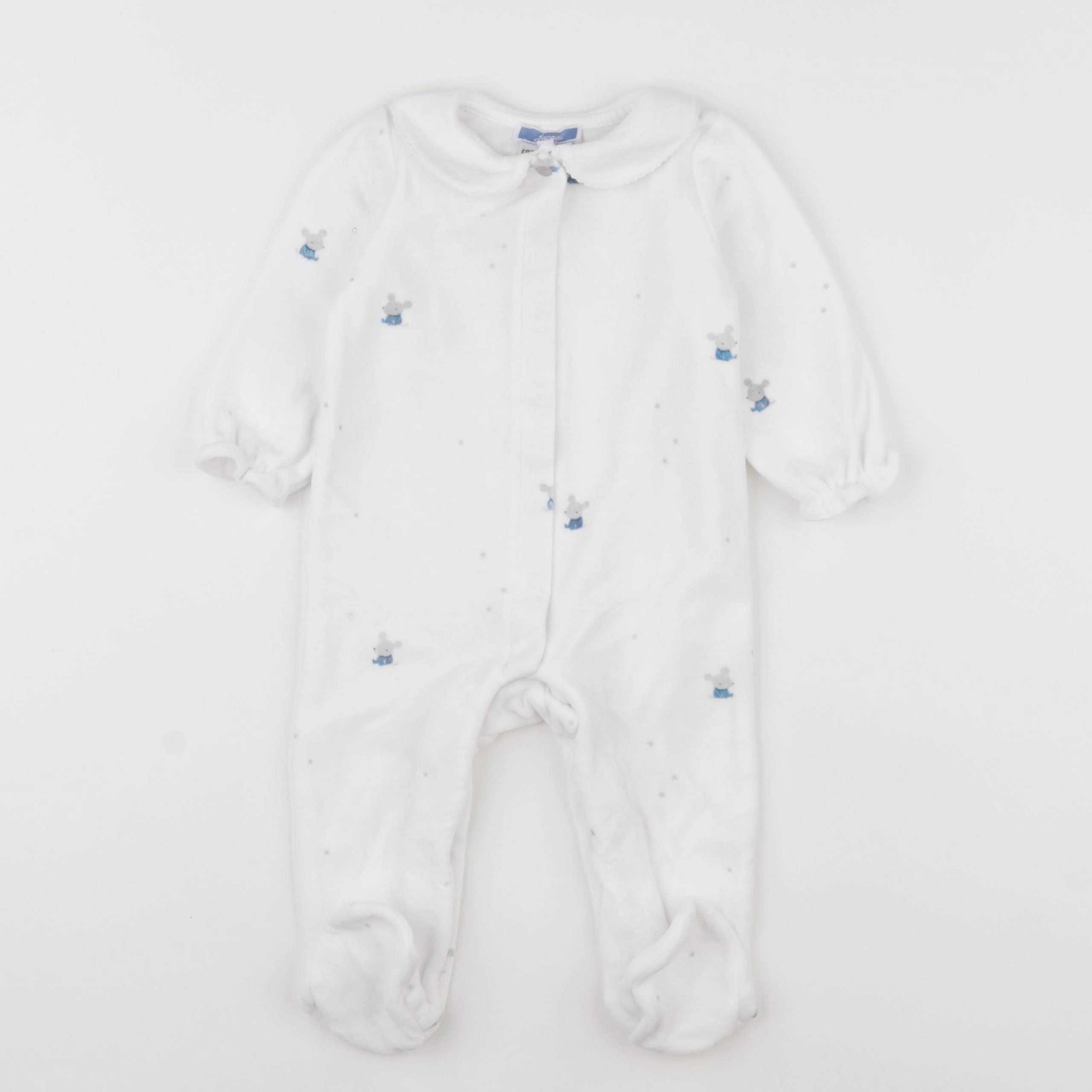 Jacadi - pyjama velours blanc - 12 mois