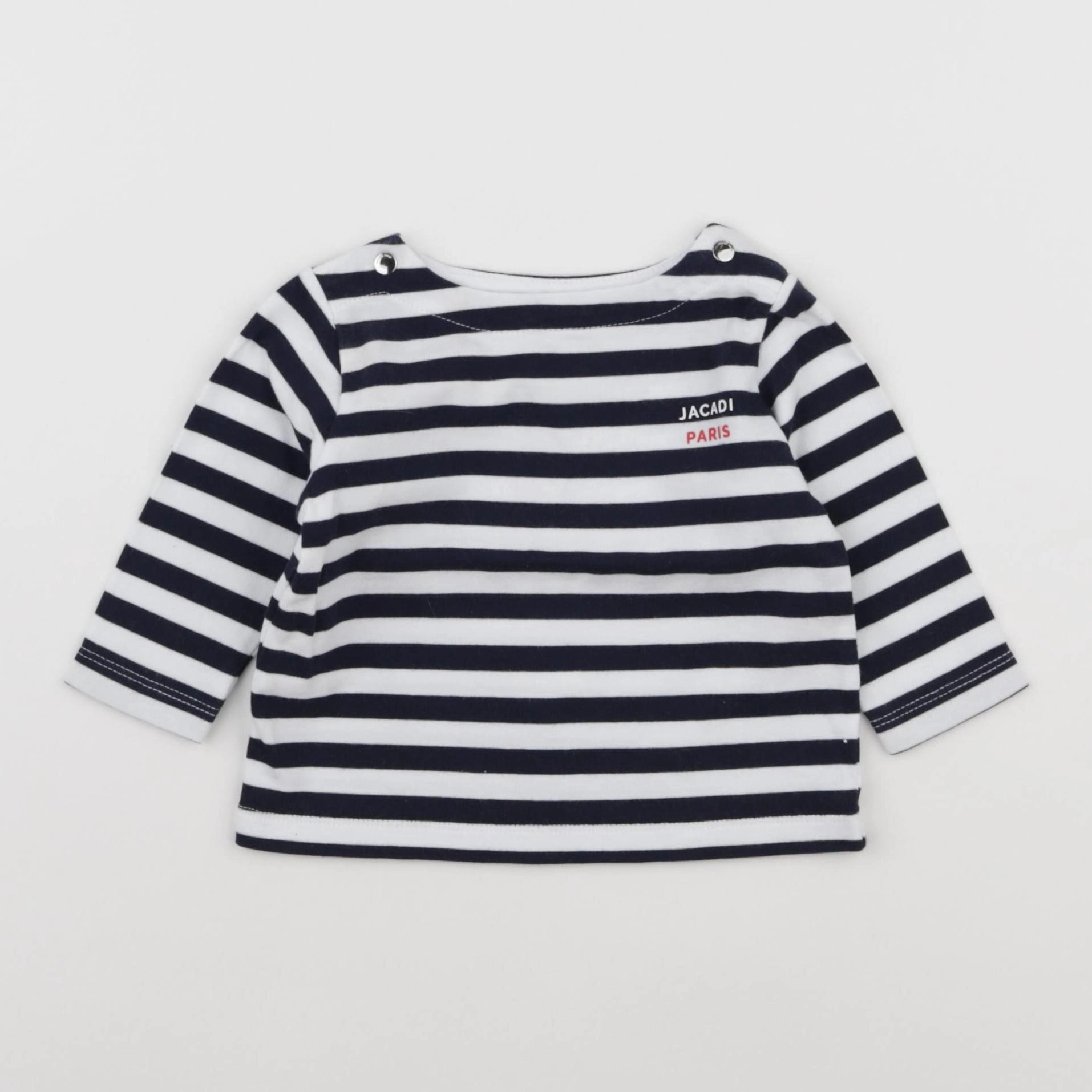 Jacadi - tee-shirt blanc, bleu - 6 mois