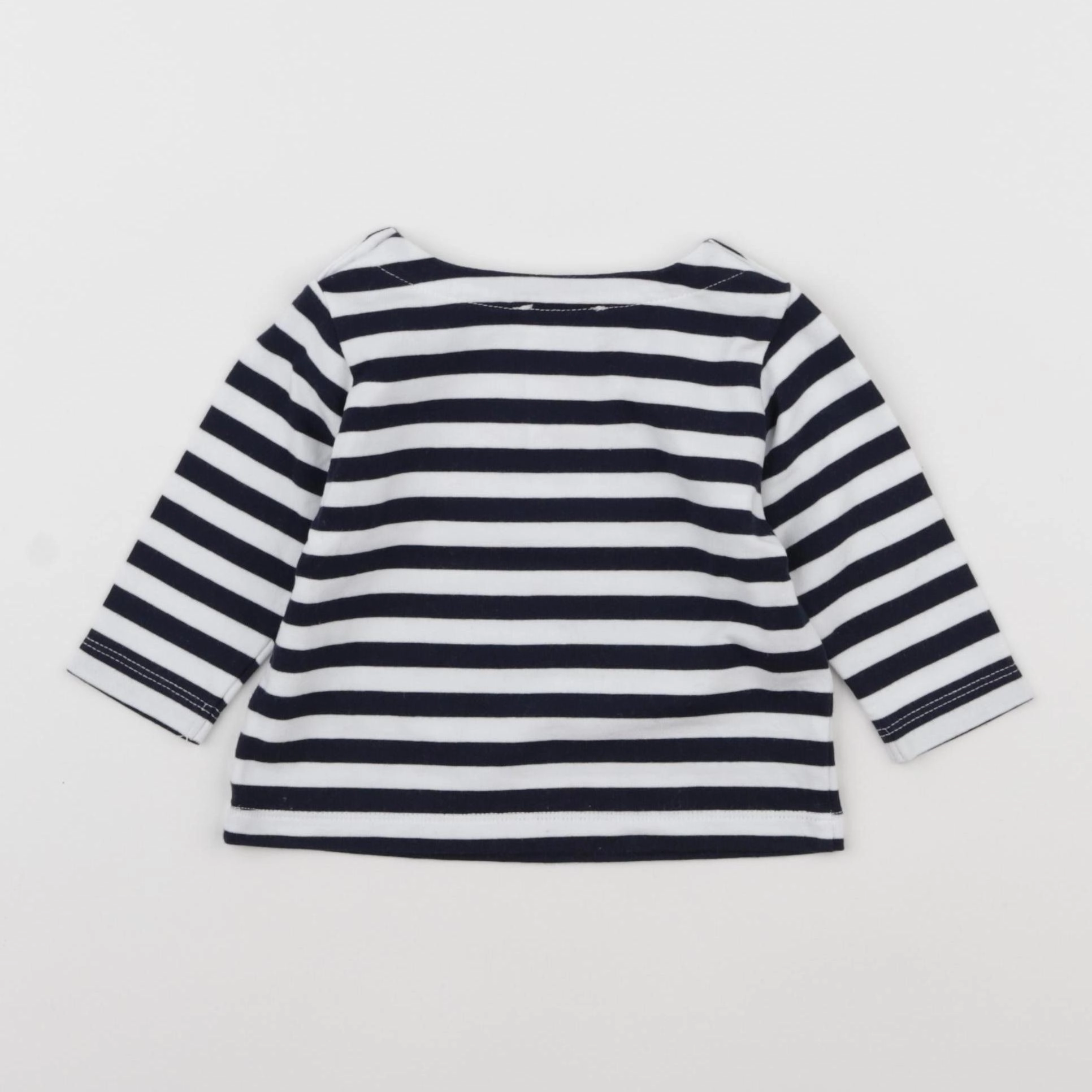 Jacadi - tee-shirt blanc, bleu - 6 mois