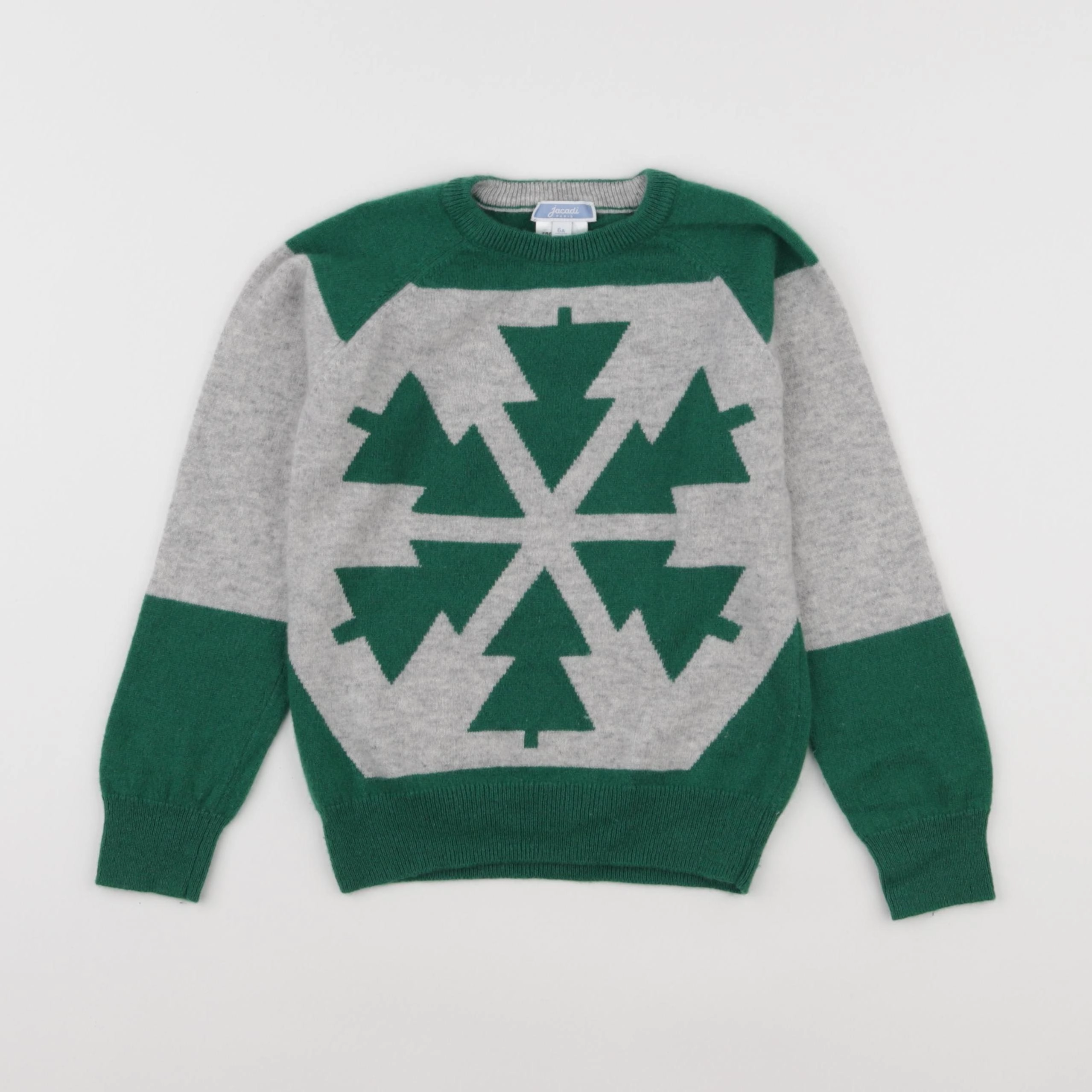 Jacadi - pull vert, gris - 6 ans