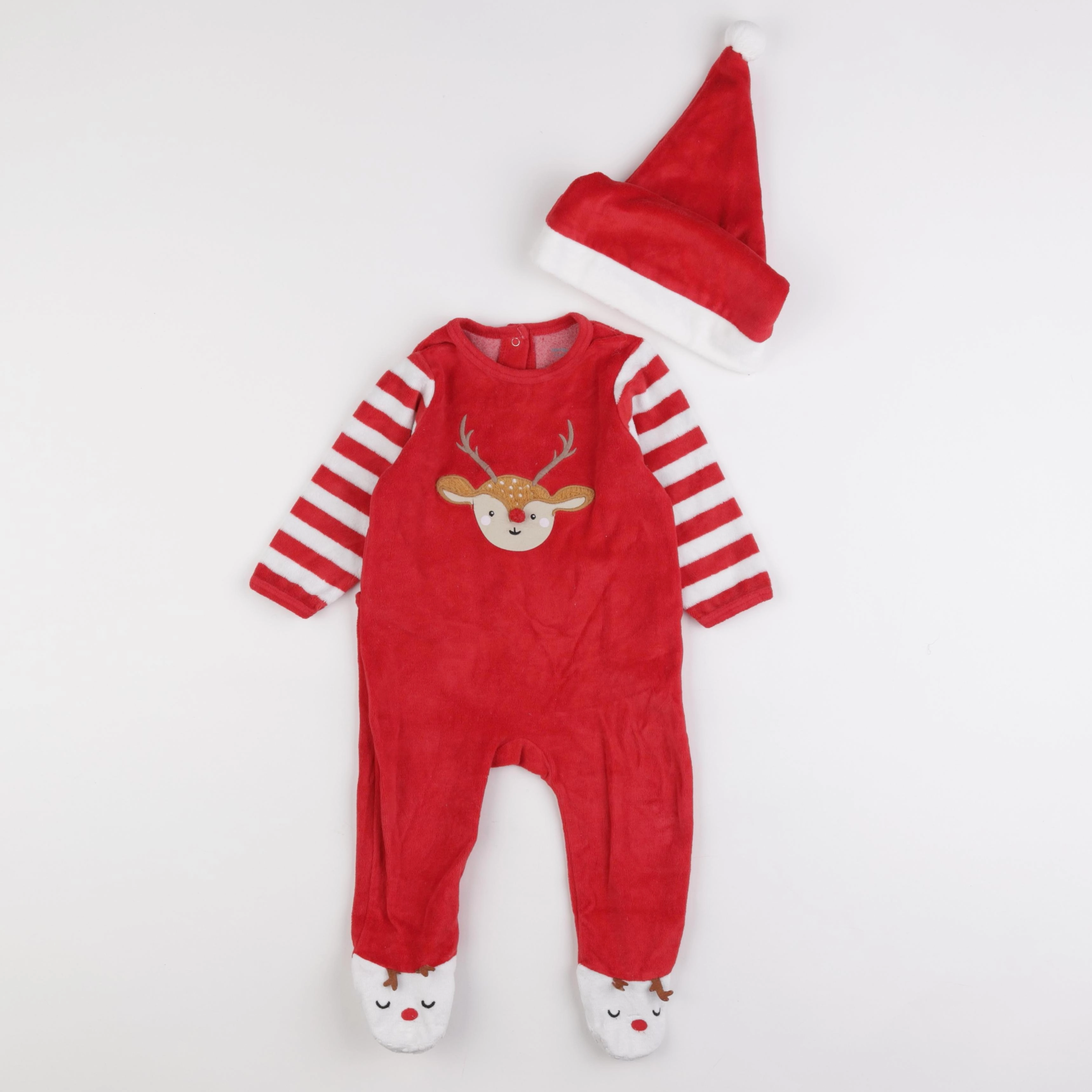 Vertbaudet - pyjama velours rouge - 12 mois