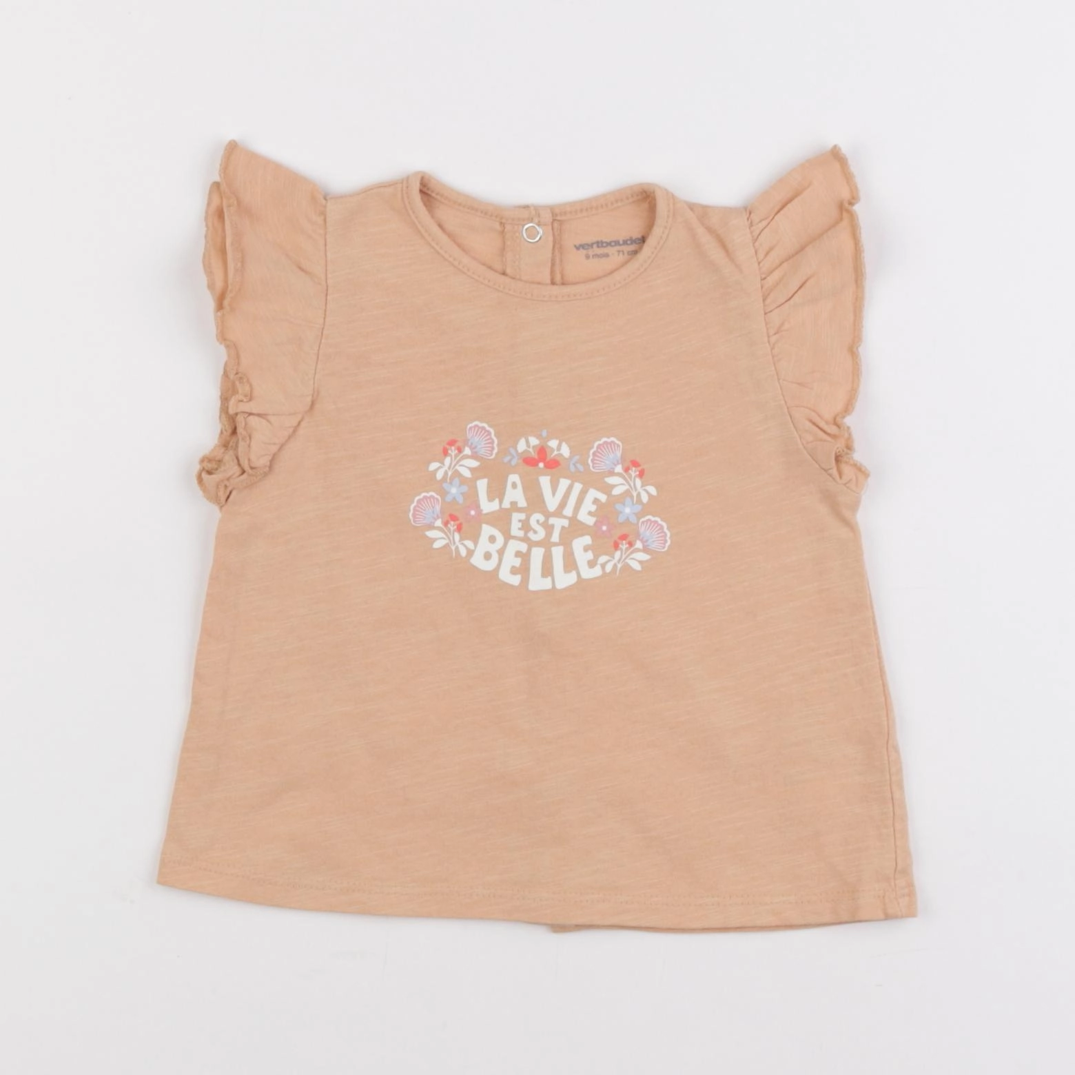 Vertbaudet - tee-shirt orange - 9 mois
