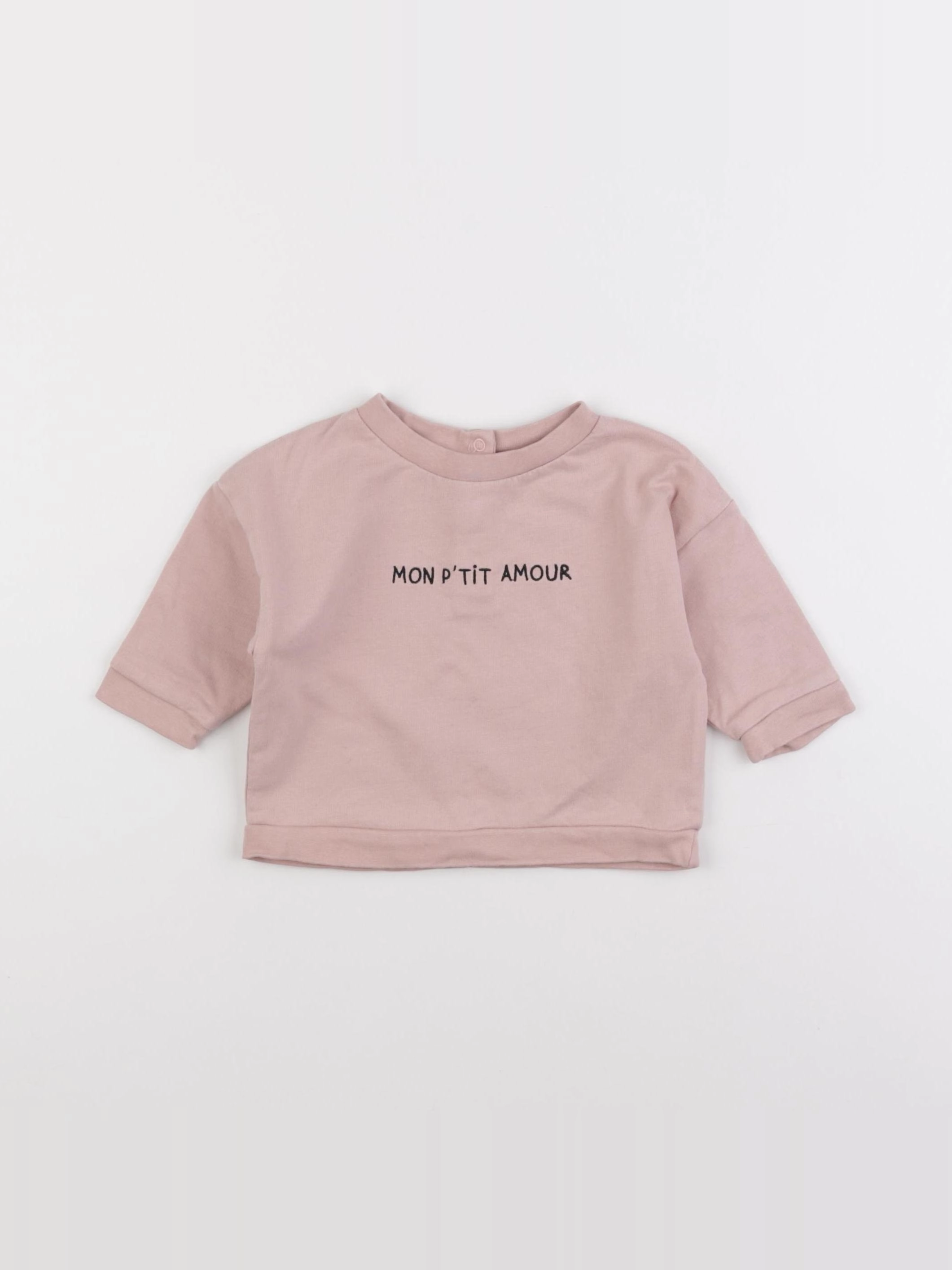 Vertbaudet - sweat rose - 9 mois
