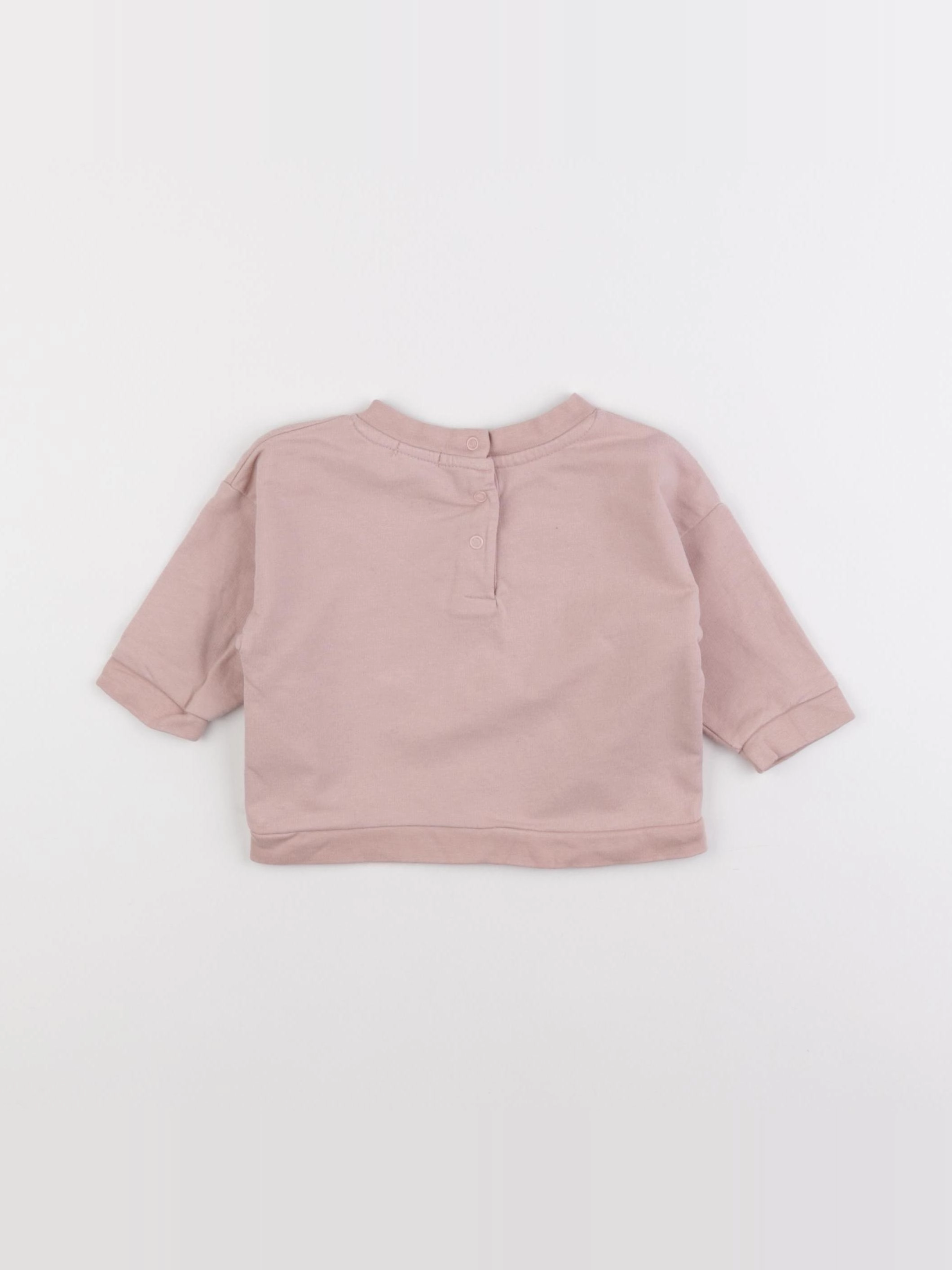 Vertbaudet - sweat rose - 9 mois