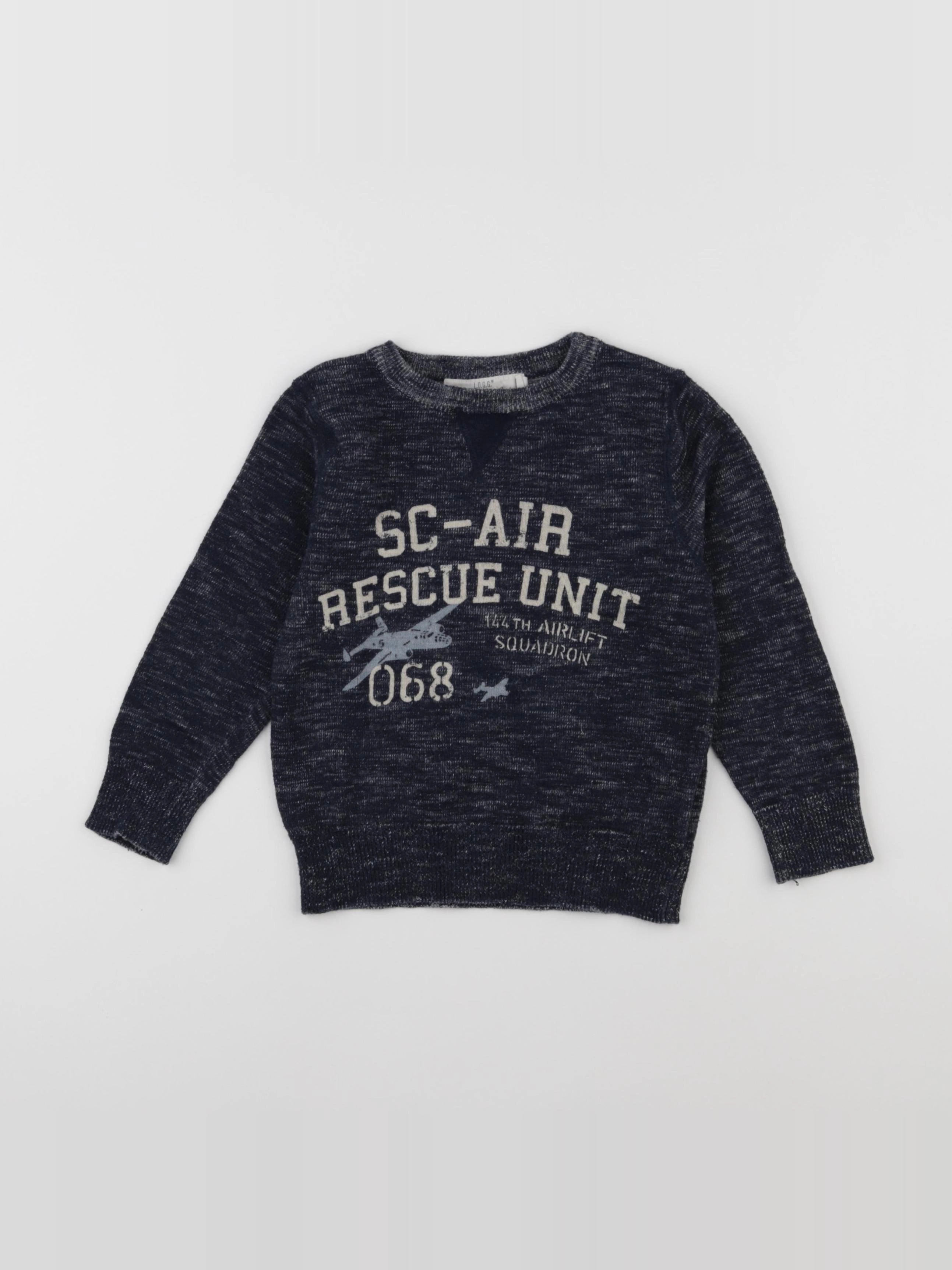 H&M - pull bleu - 3/4 ans