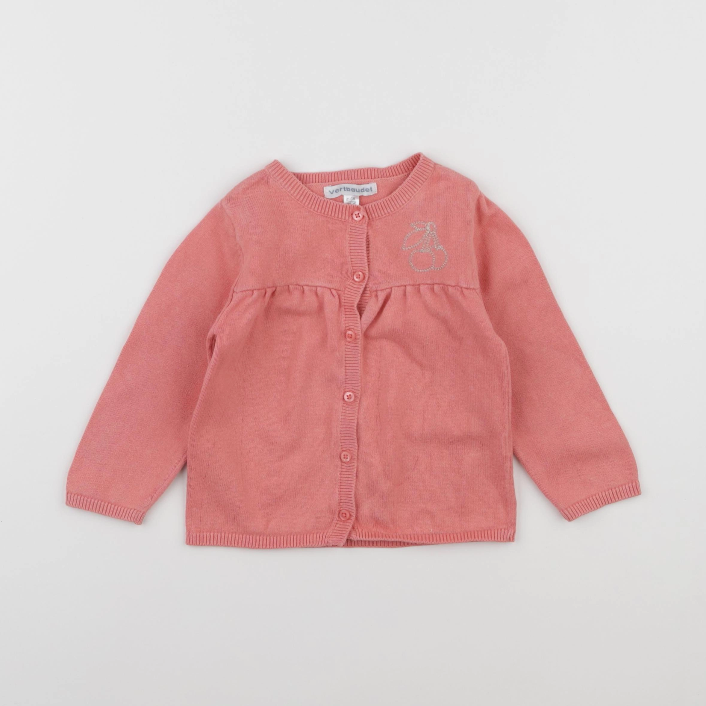 Vertbaudet - gilet rose - 18 mois