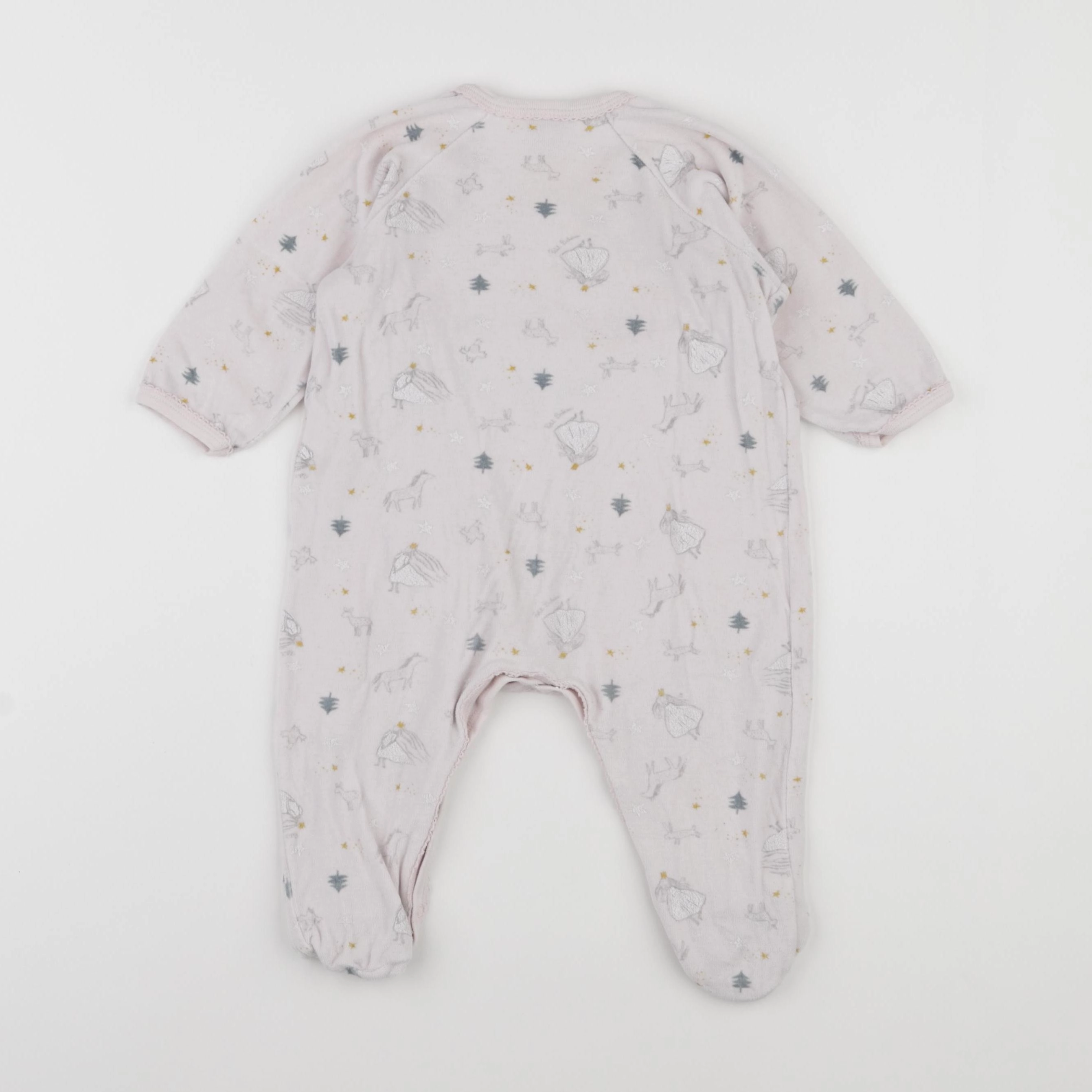 Petit Bateau - pyjama velours rose - 12 mois