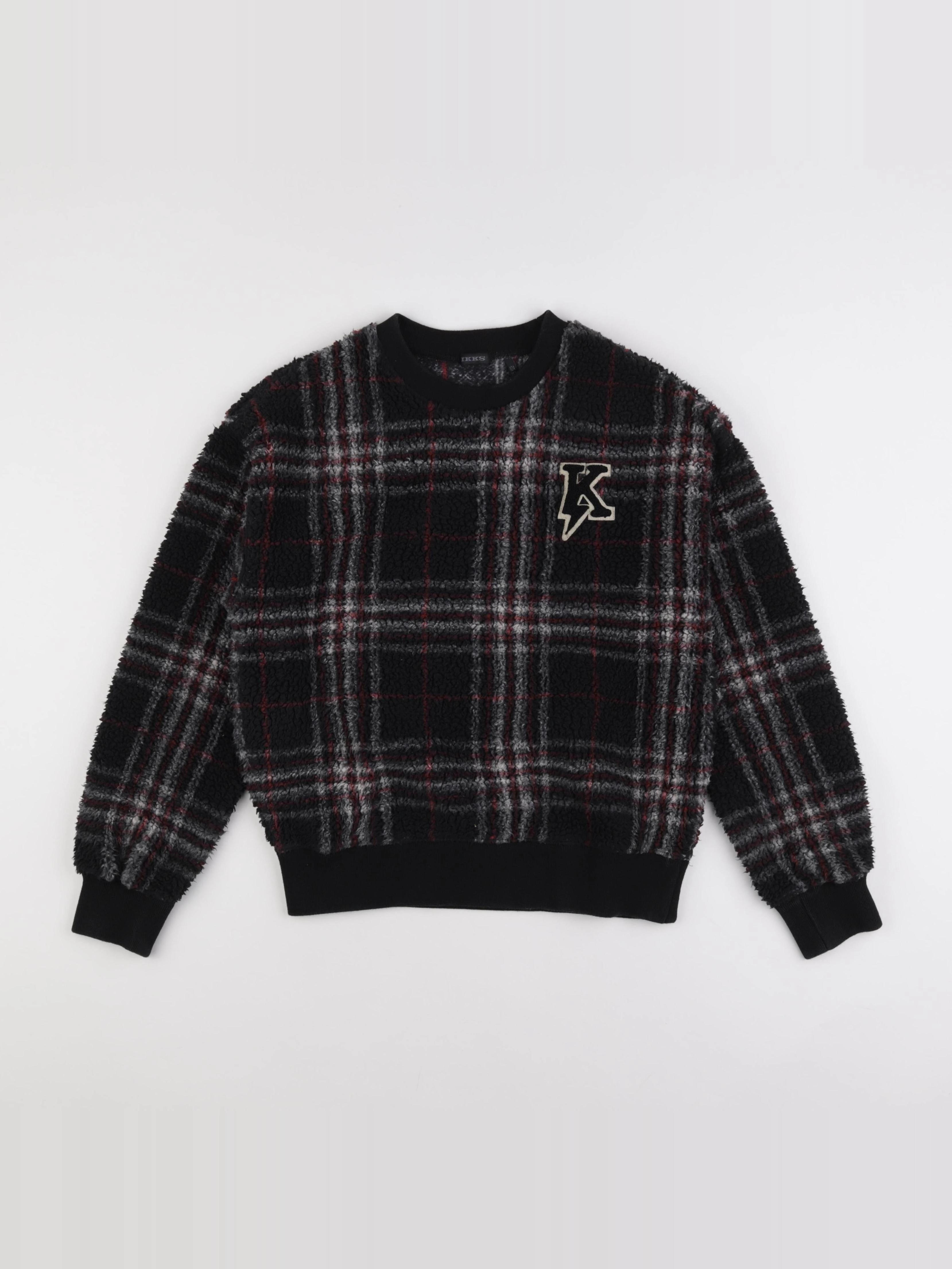 IKKS - pull noir, rouge - 12 ans