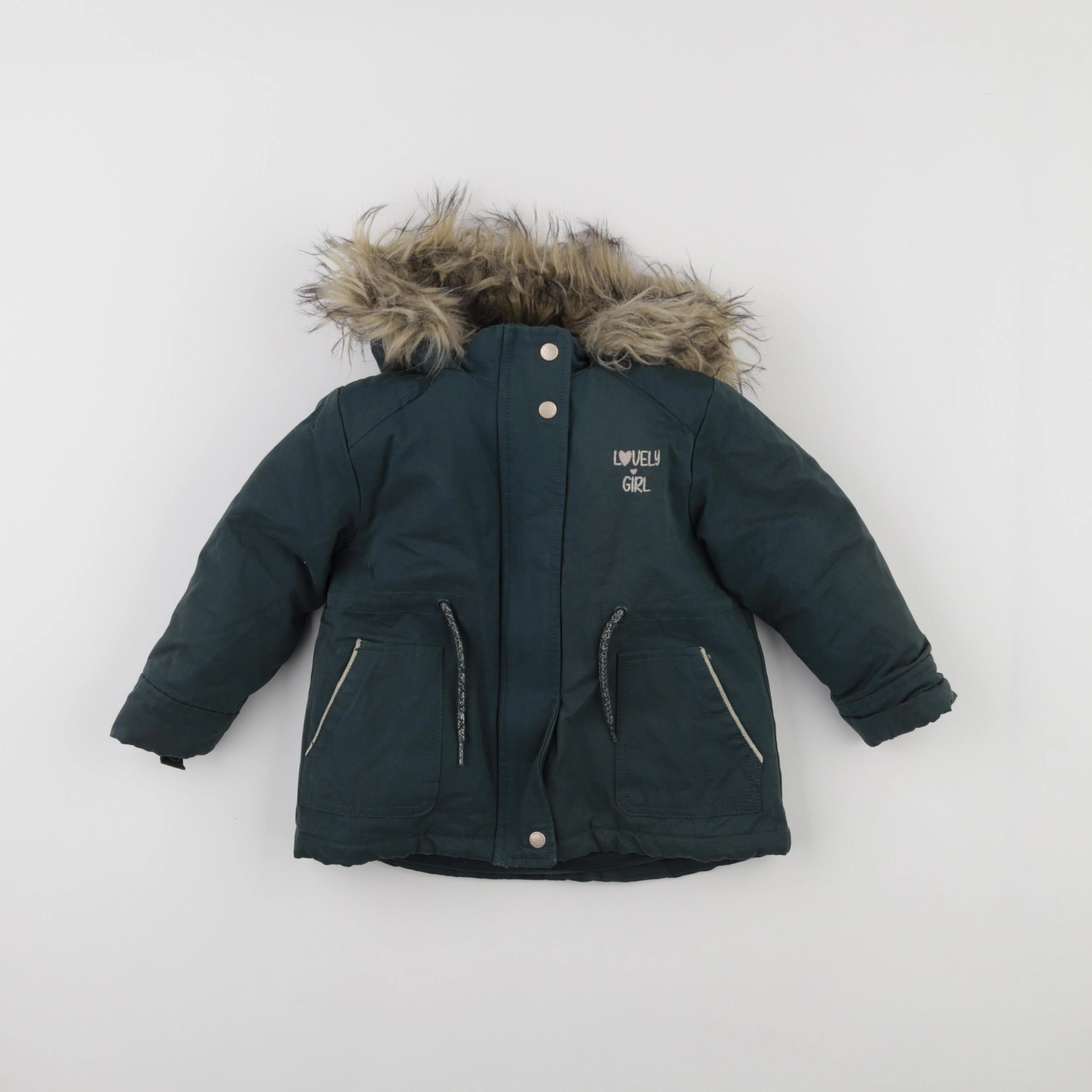 Vertbaudet - manteau doublure amovible vert - 2 ans