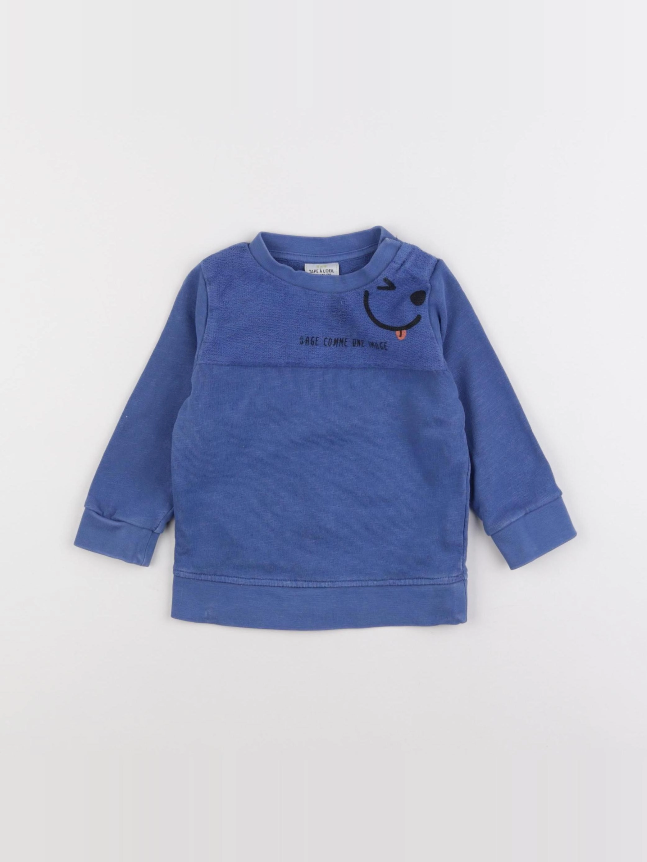 Tape à l'oeil - sweat bleu - 12 mois