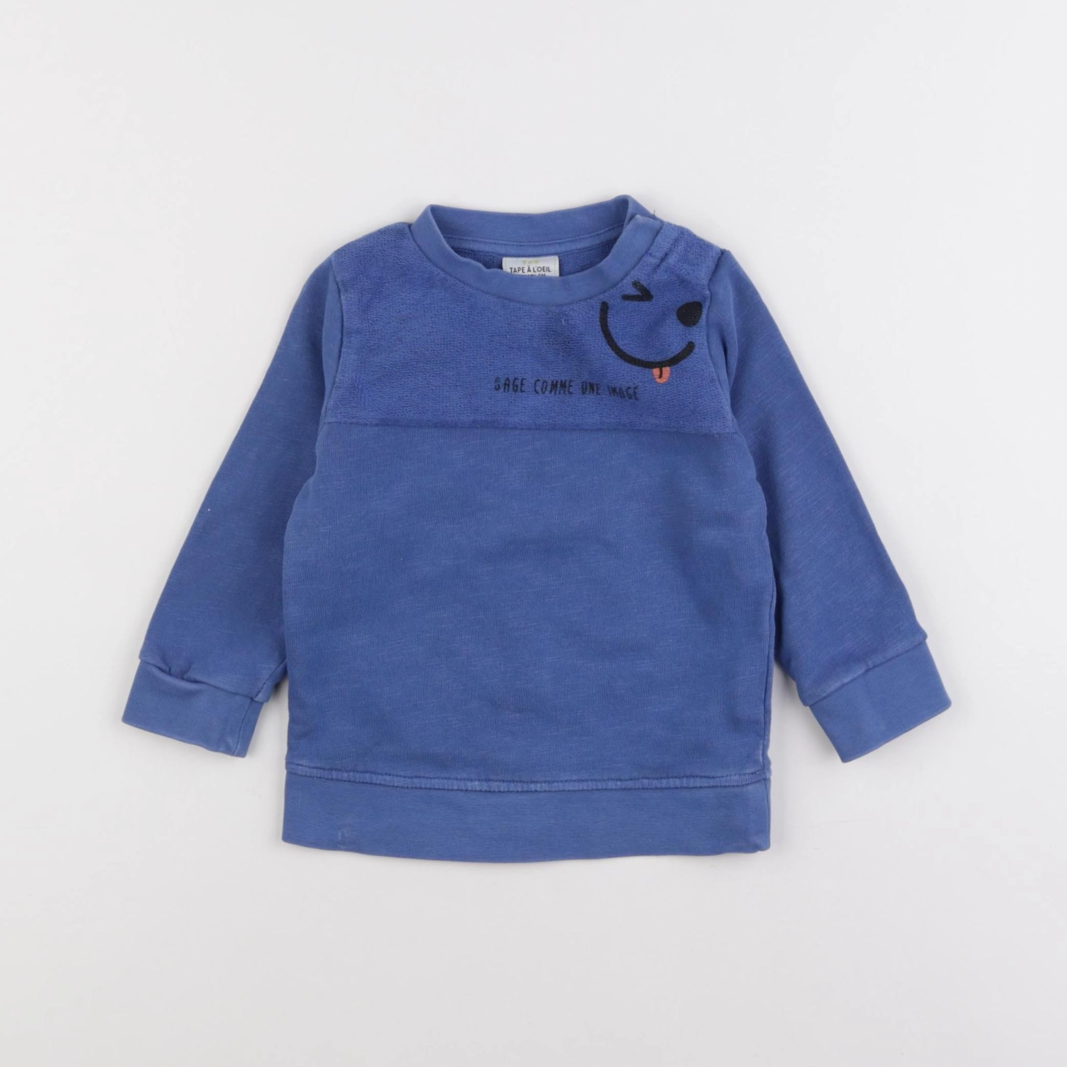 Tape à l'oeil - sweat bleu - 12 mois
