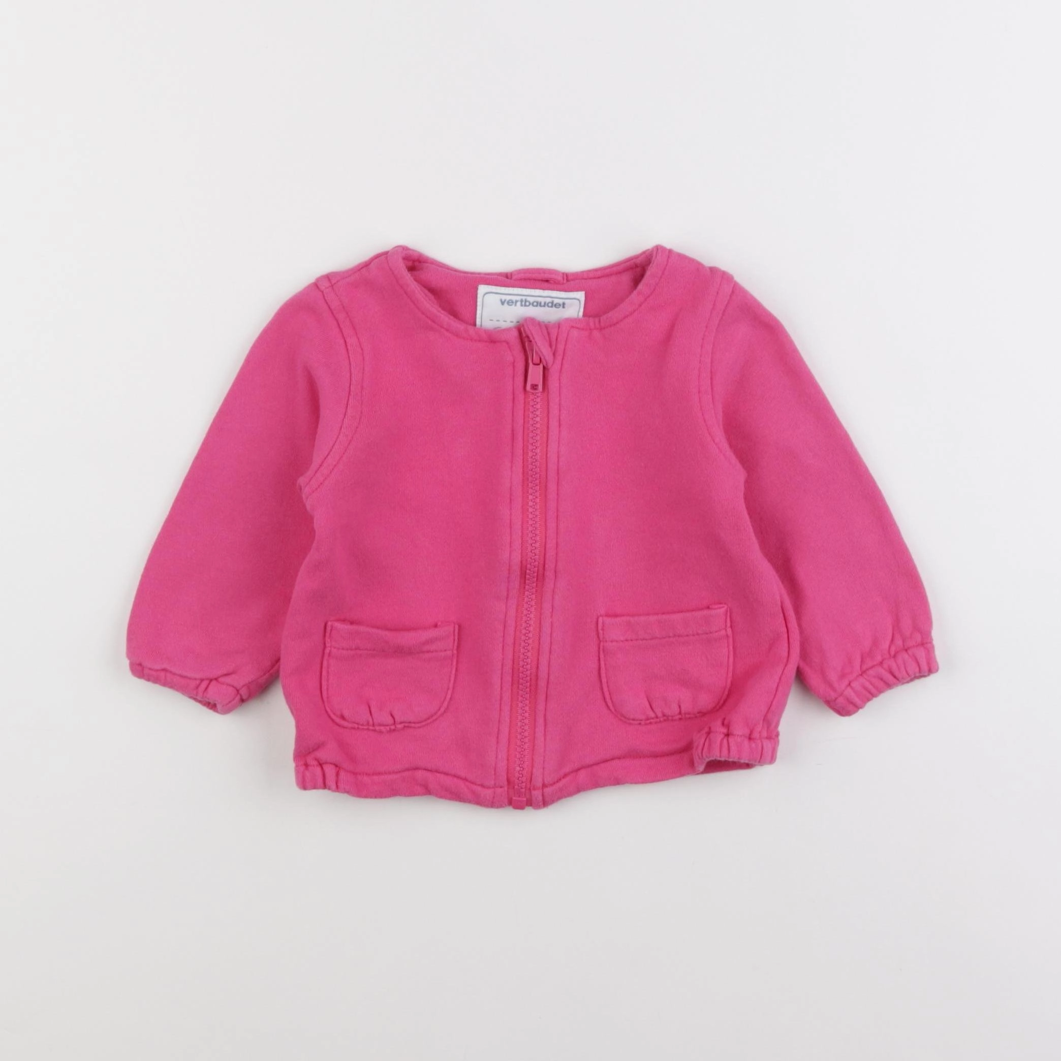 Vertbaudet - sweat rose - 12 mois