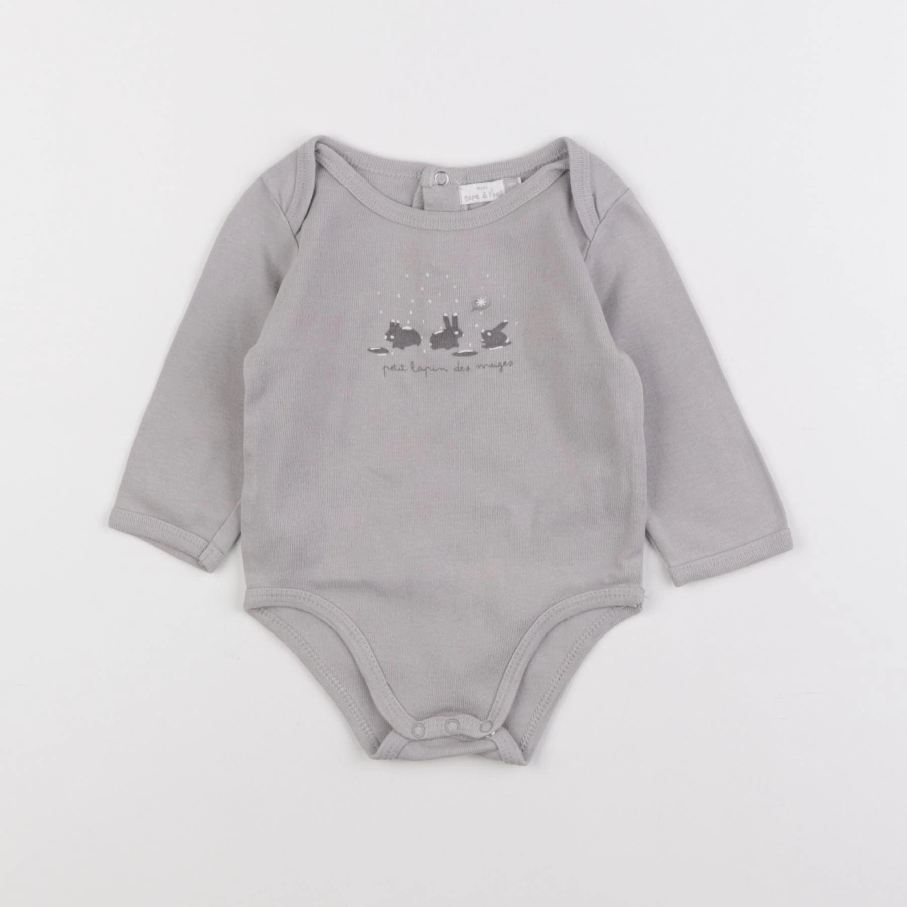 Tape à l'oeil - body gris - 6 mois