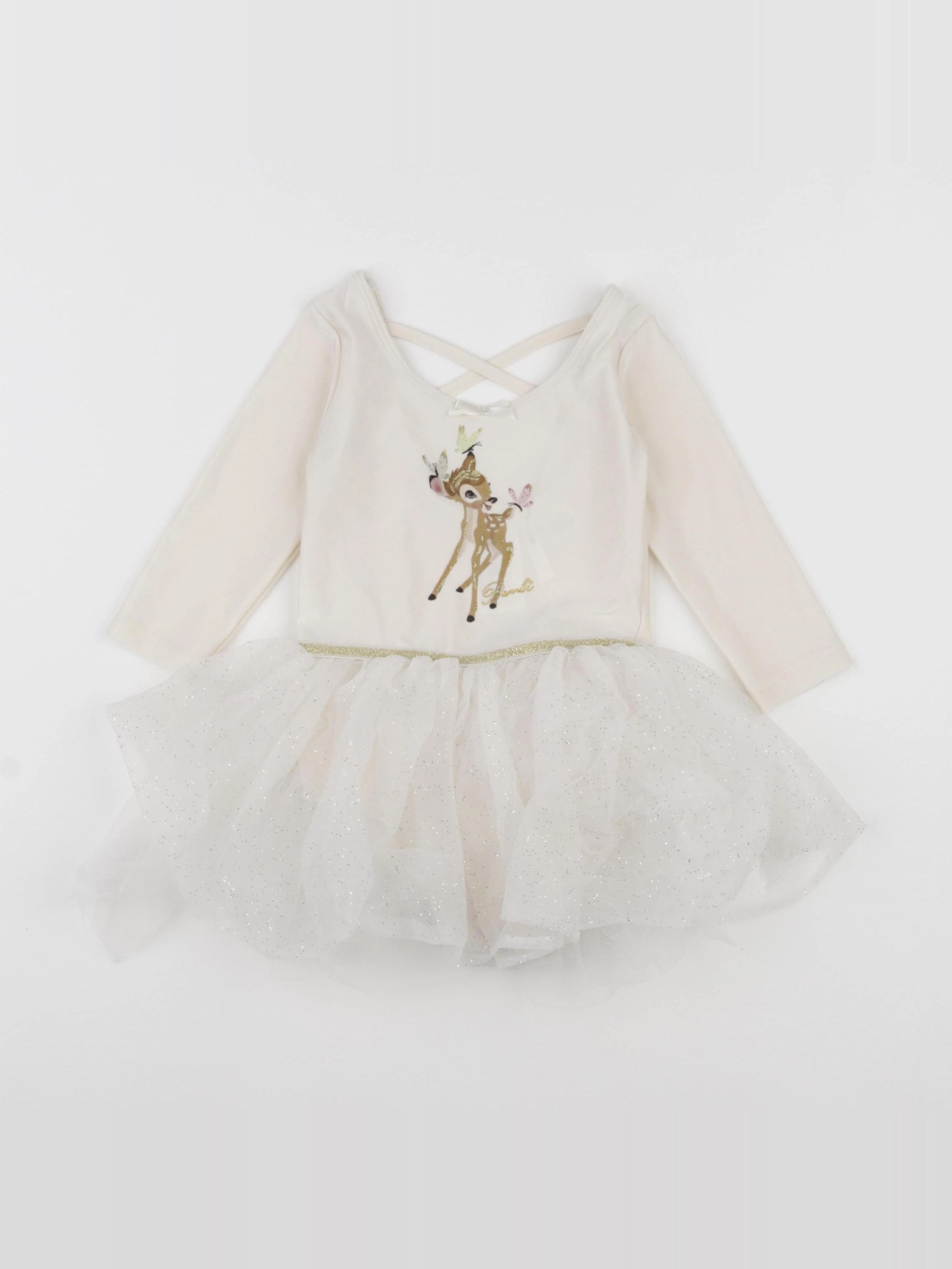 H&M - robe beige, or - 2/4 ans