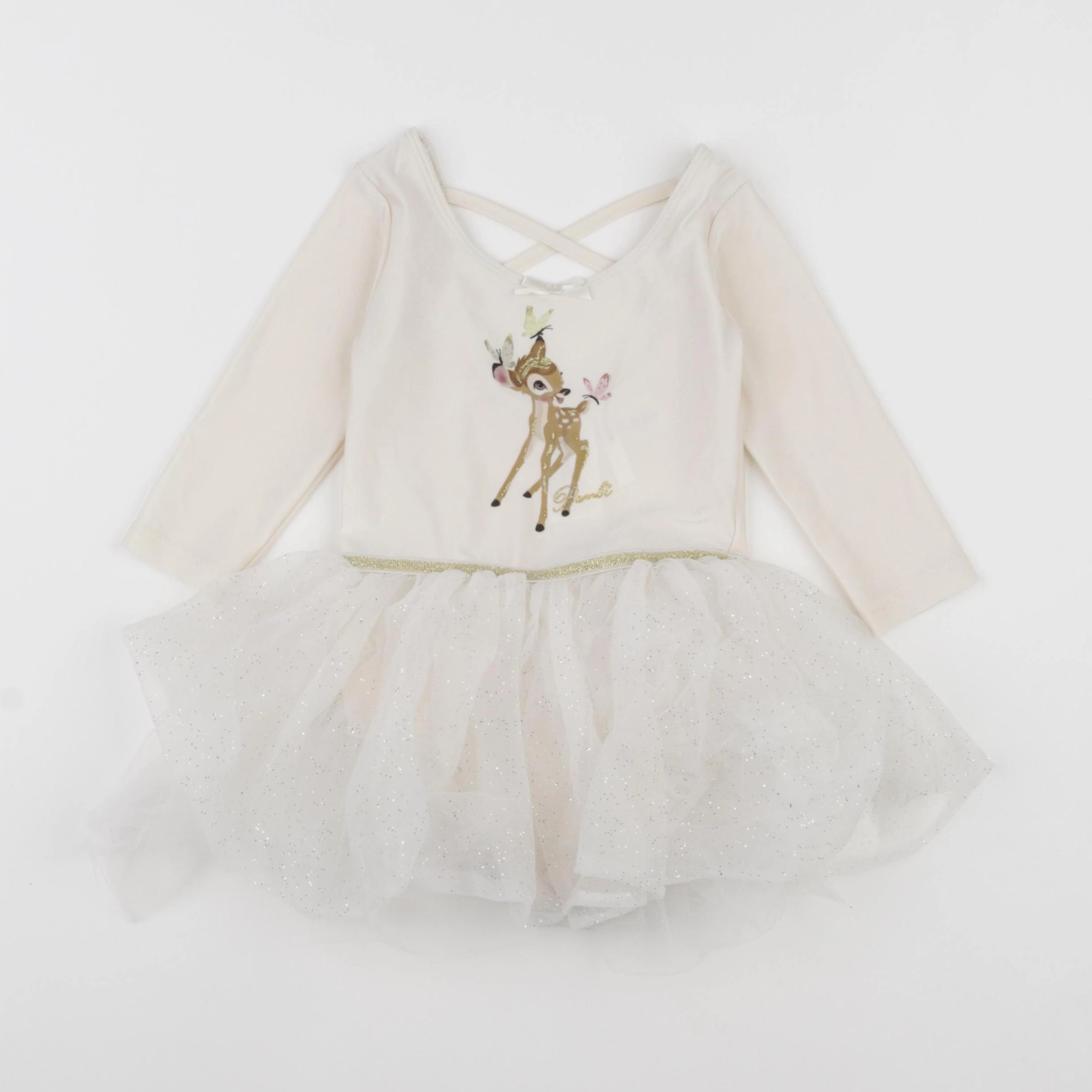 H&M - robe beige, or - 2/4 ans